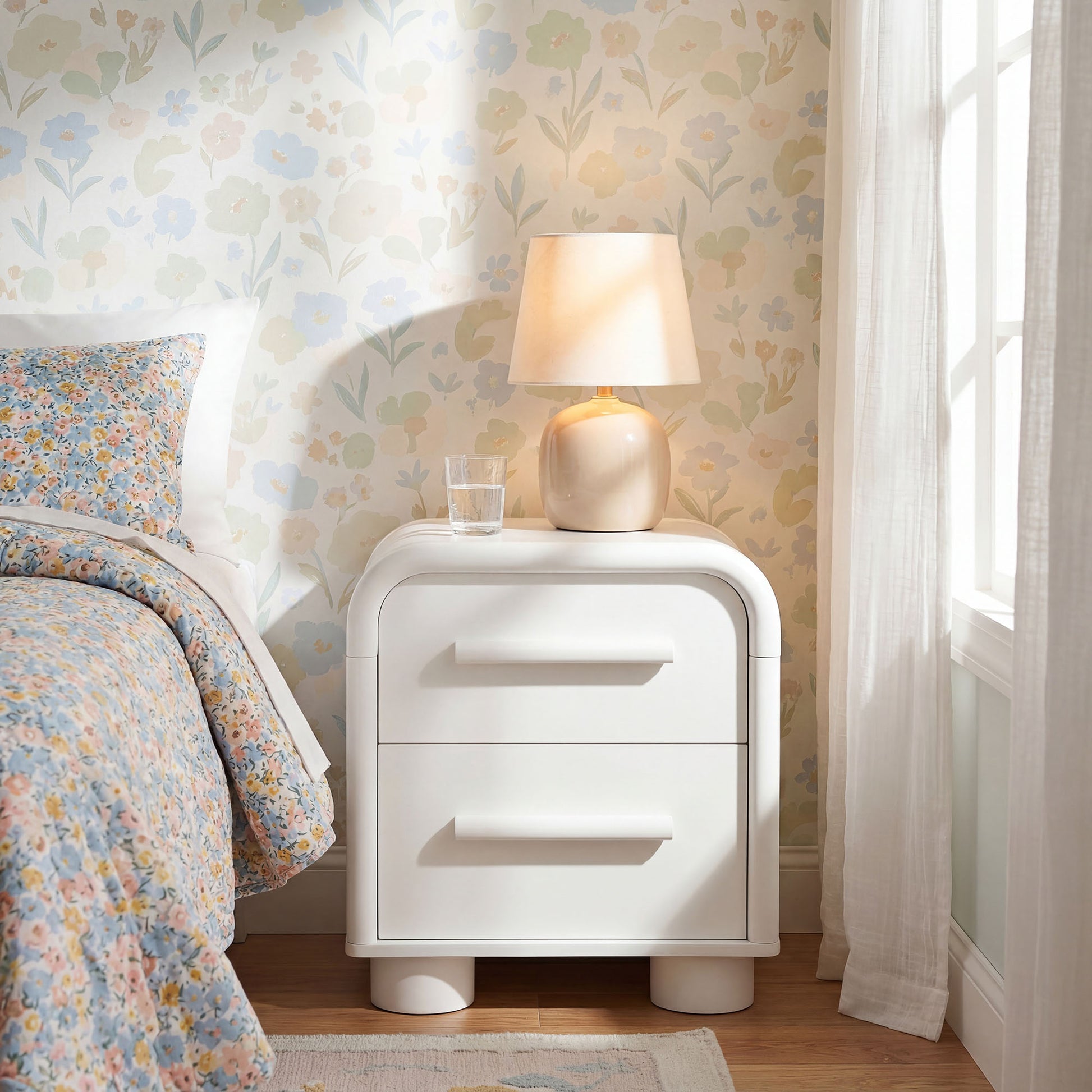 Bellamy Curved 2-Drawer Nightstand by Modway