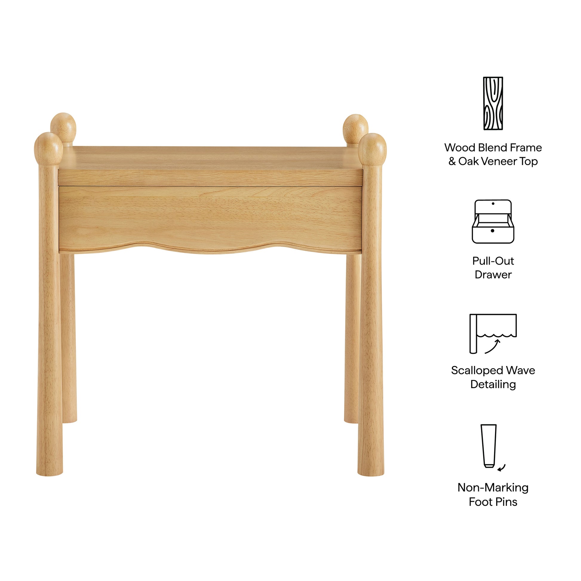 Darcy Wood Nightstand or Side Table by Modway