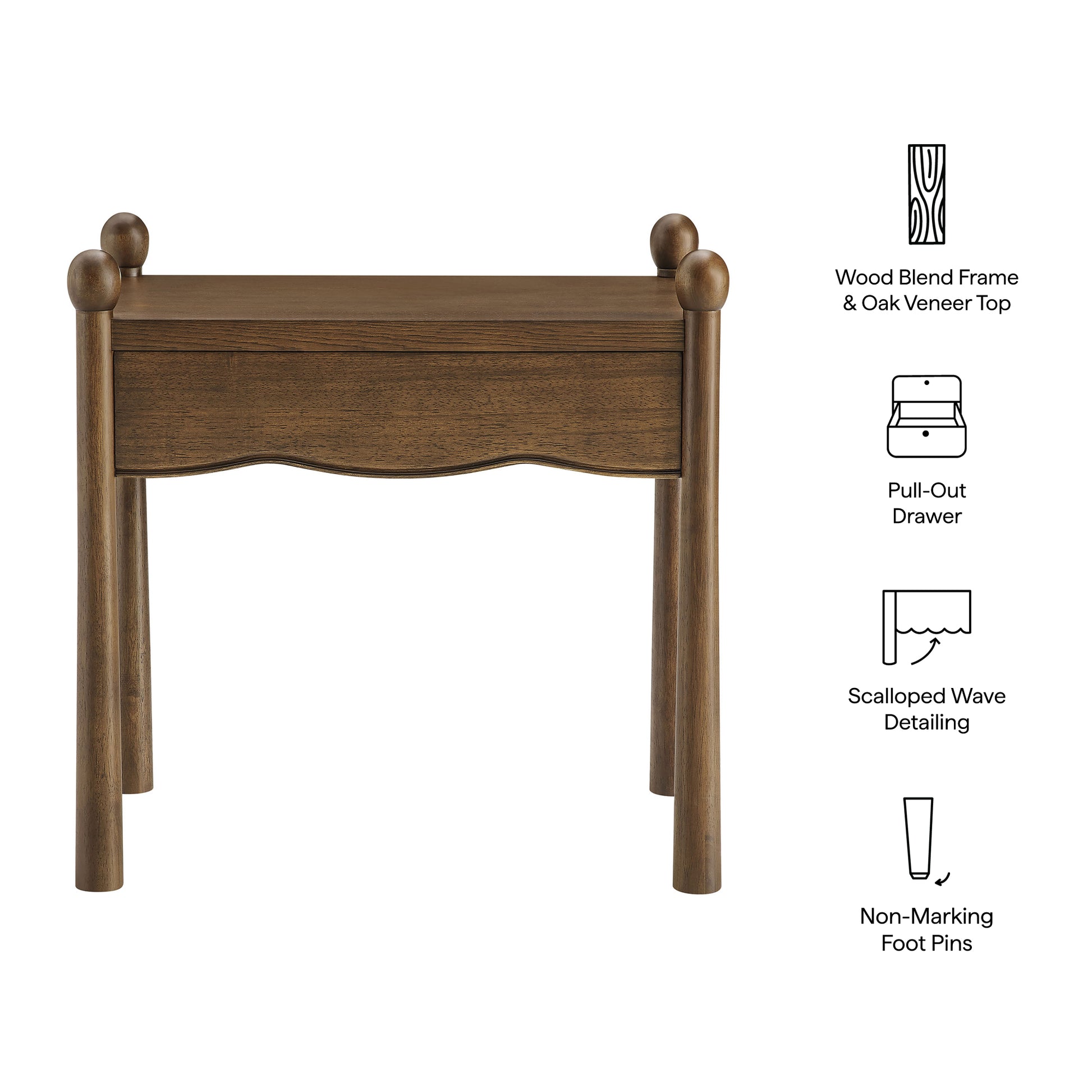 Darcy Wood Nightstand or Side Table by Modway