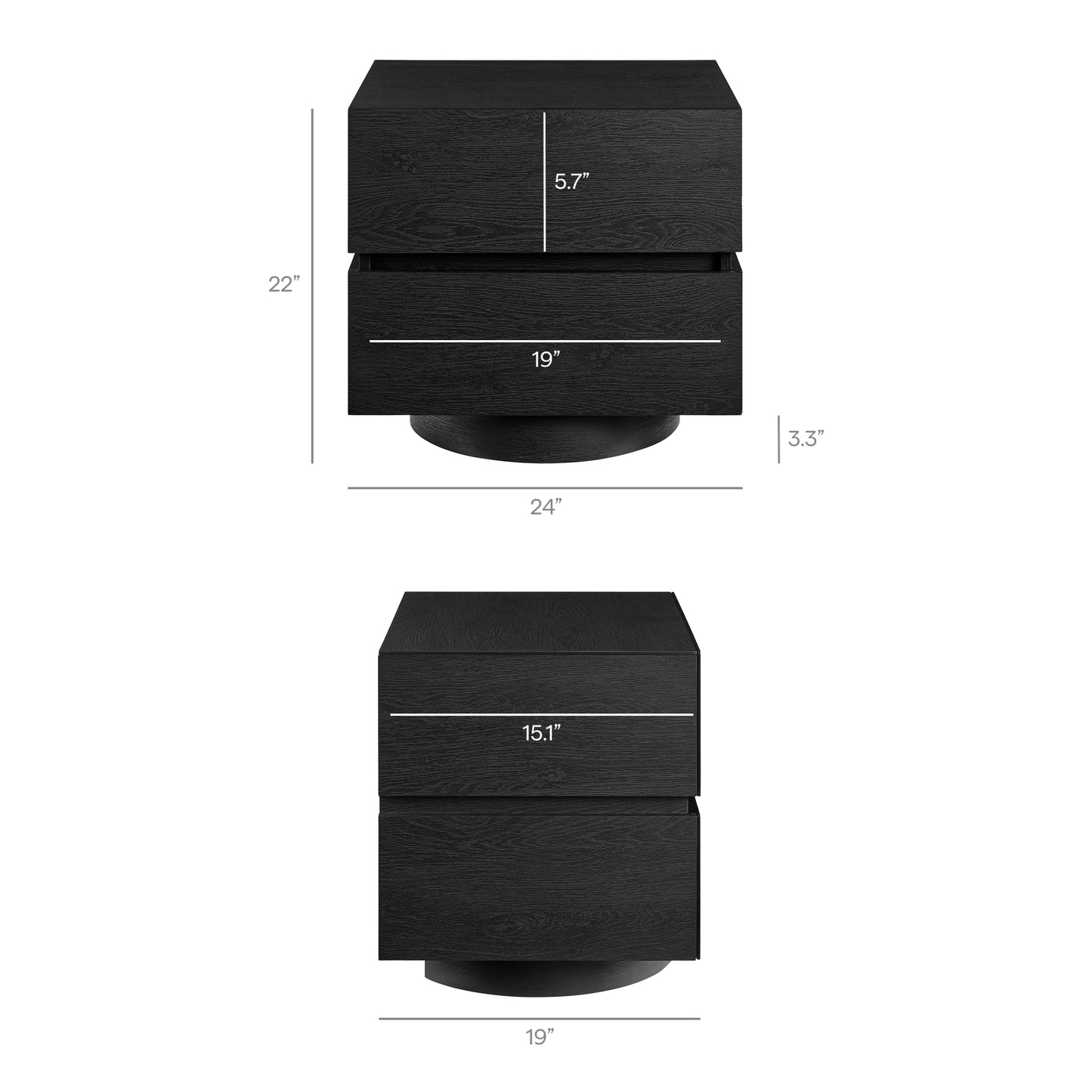 Koval Floating Pedestal 2-Drawer Nightstand by Modway