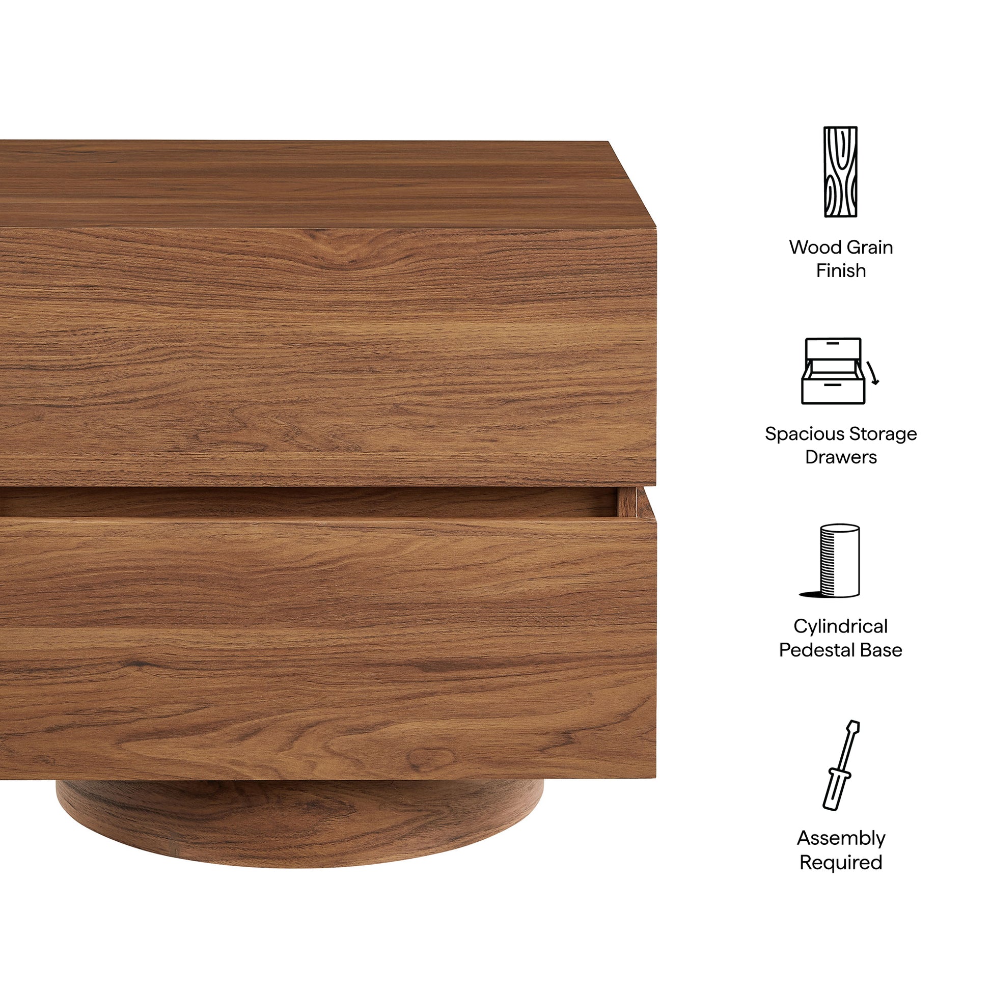 Koval Floating Pedestal 2-Drawer Nightstand by Modway