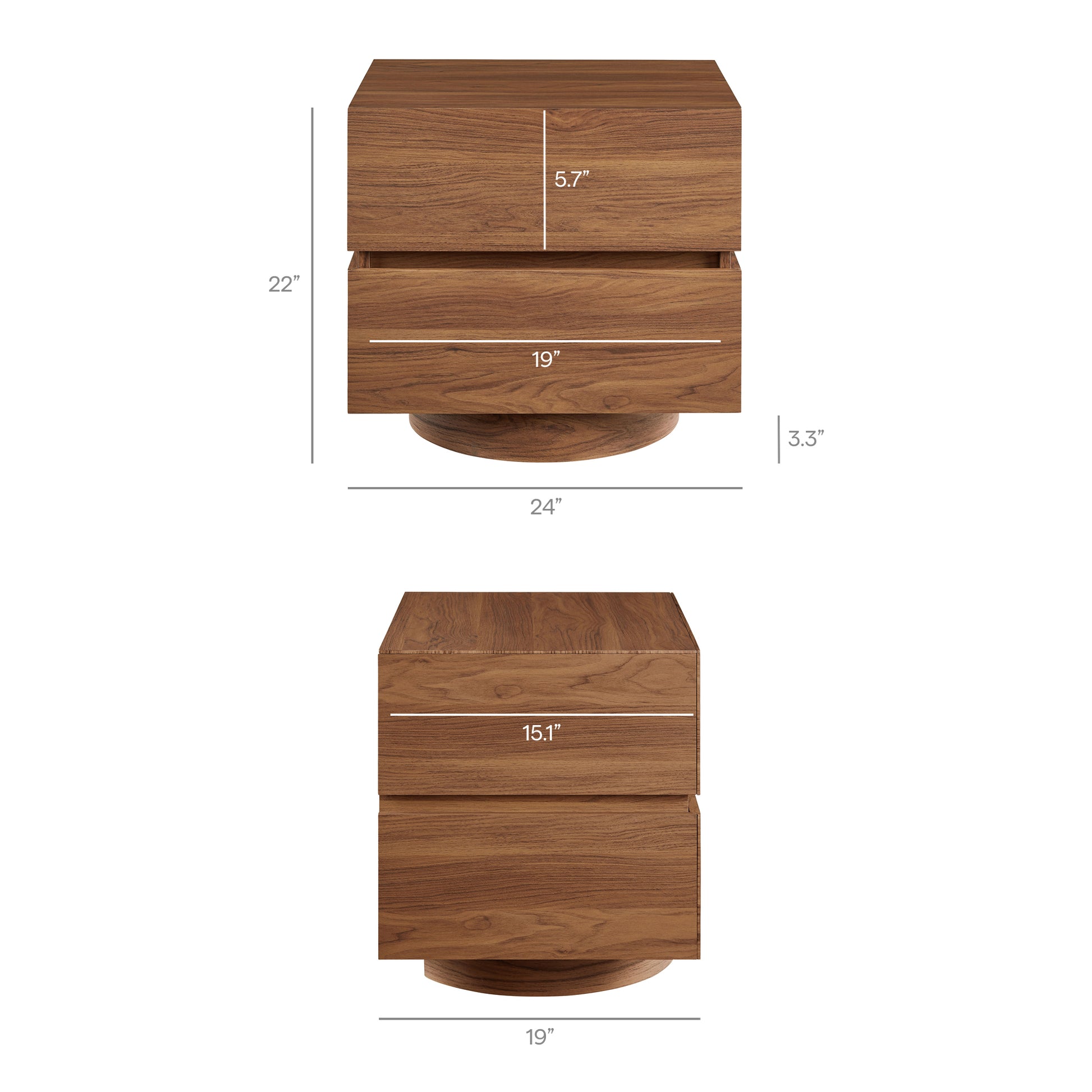 Koval Floating Pedestal 2-Drawer Nightstand by Modway
