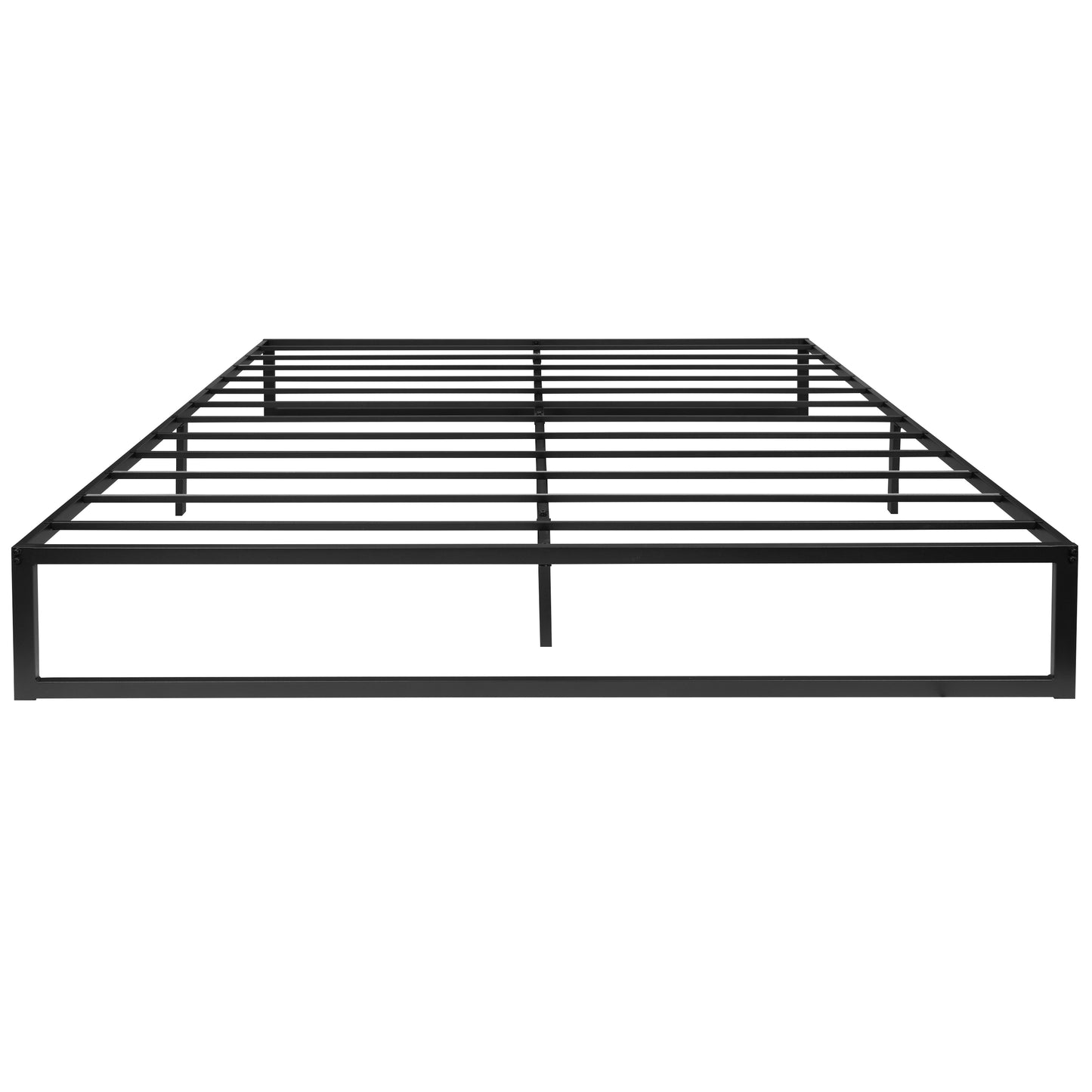 Bentley Universal 14 Inch Metal Platform Bed Frame - No Box Spring Needed w/ Steel Slat Support and Quick Lock Functionality - King Black MP-XU-BD10001-K-BK-GG