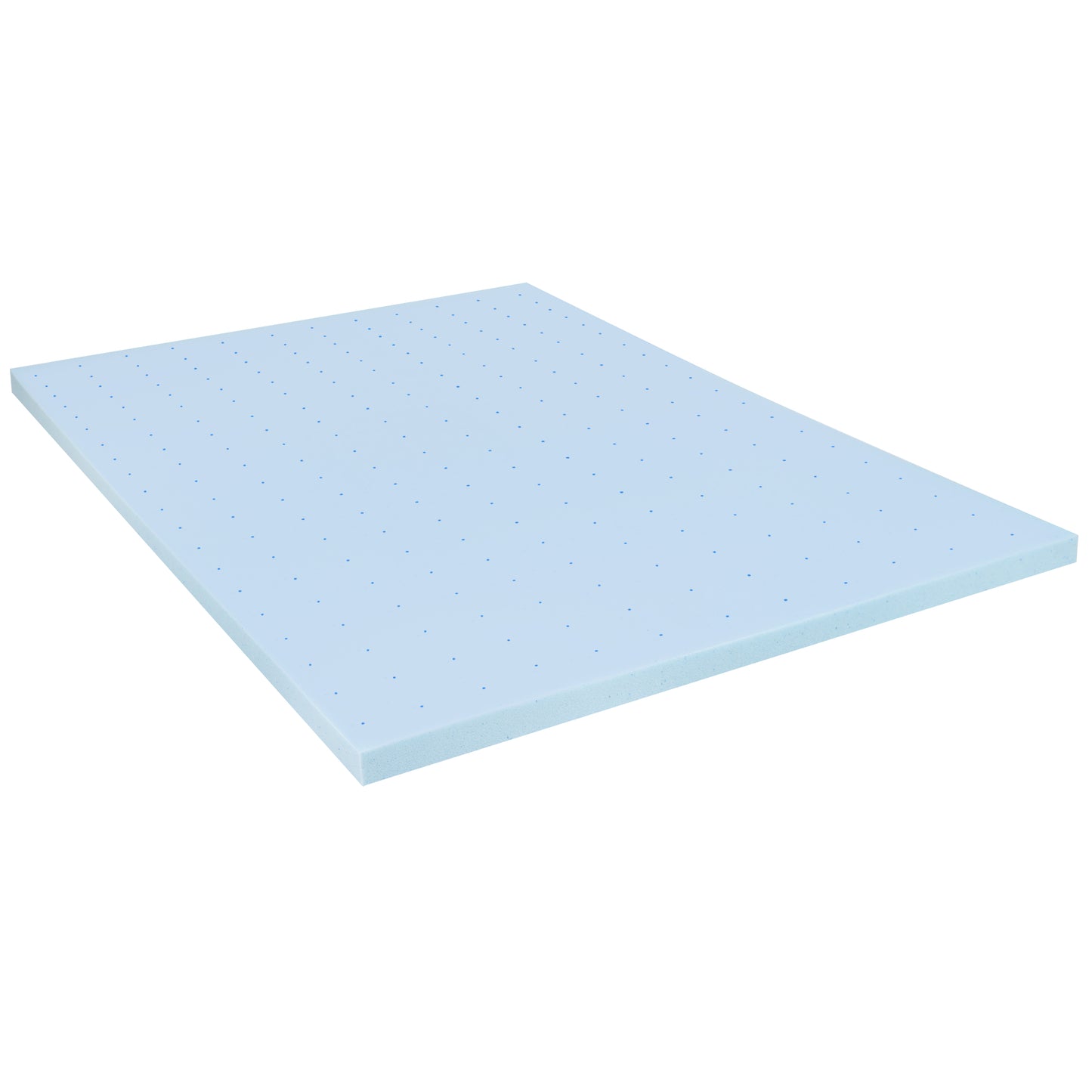 Capri Comfortable Sleep 2 inch Cooling Gel Mattress Topper with CertiPUR-US Certified Memory Foam - Full Blue