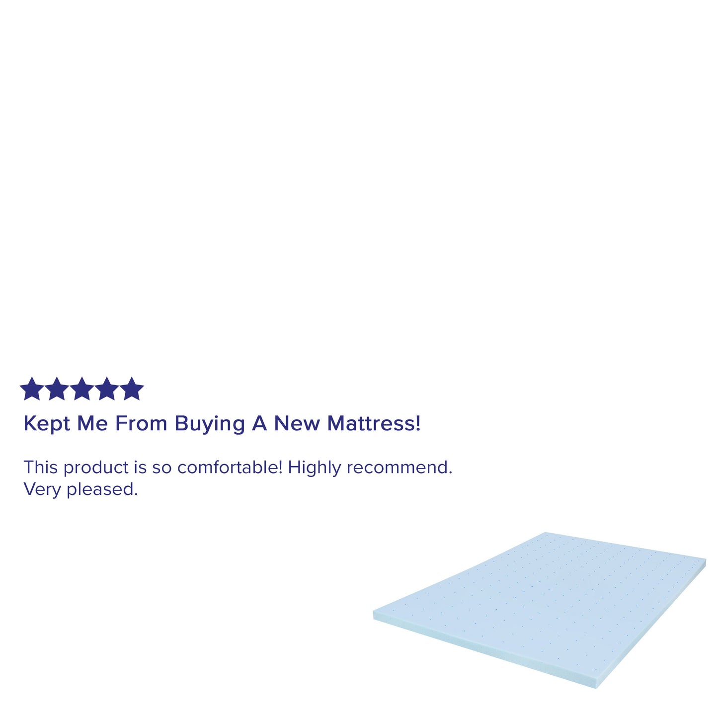 Capri Comfortable Sleep 2 inch Cooling Gel Mattress Topper with CertiPUR-US Certified Memory Foam - Full Blue