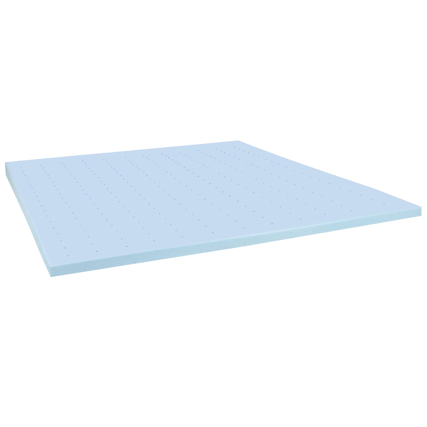 Capri Comfortable Sleep 2 inch Cooling Gel Mattress Topper with CertiPUR-US Certified Memory Foam - King Blue