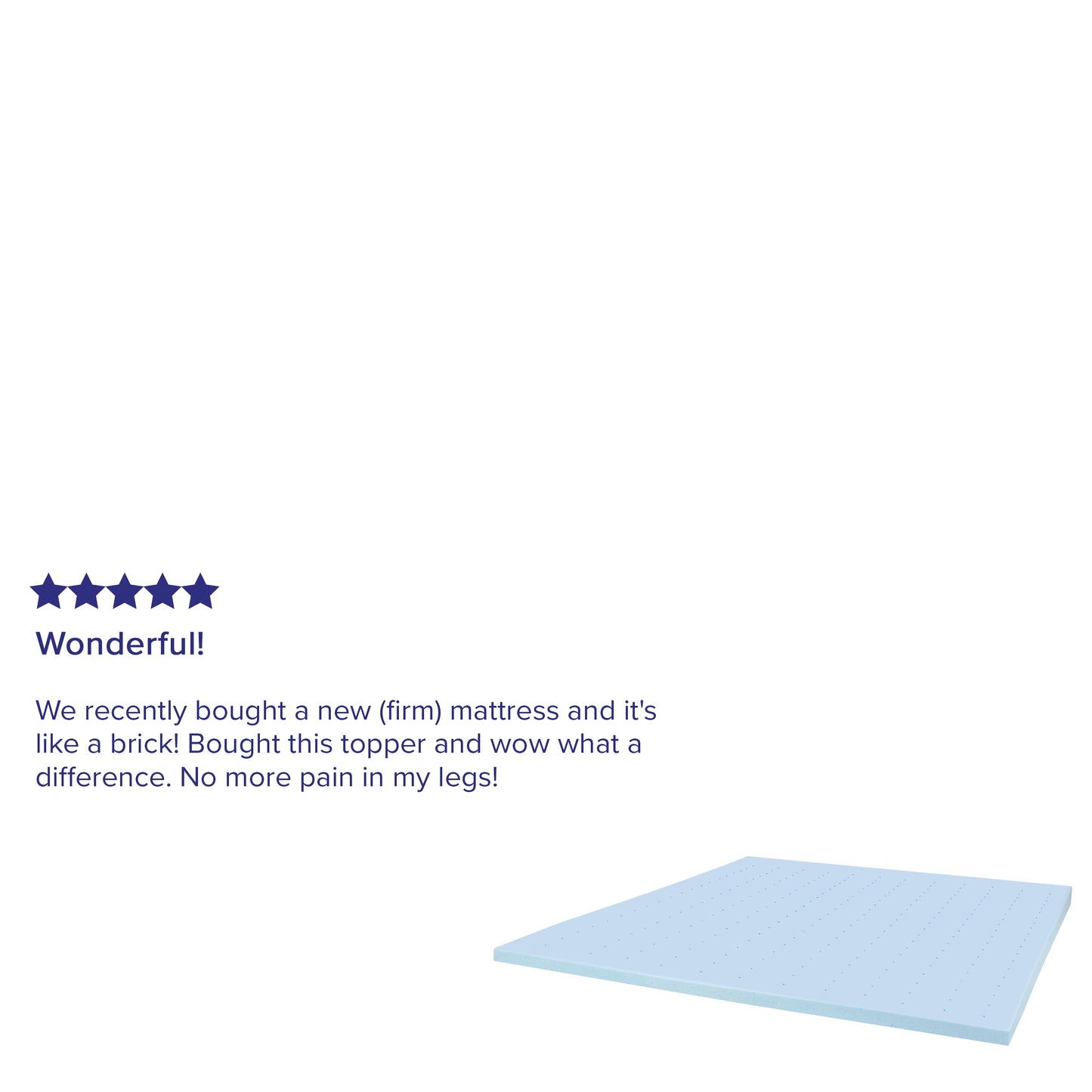 Capri Comfortable Sleep 2 inch Cooling Gel Mattress Topper with CertiPUR-US Certified Memory Foam - King Blue