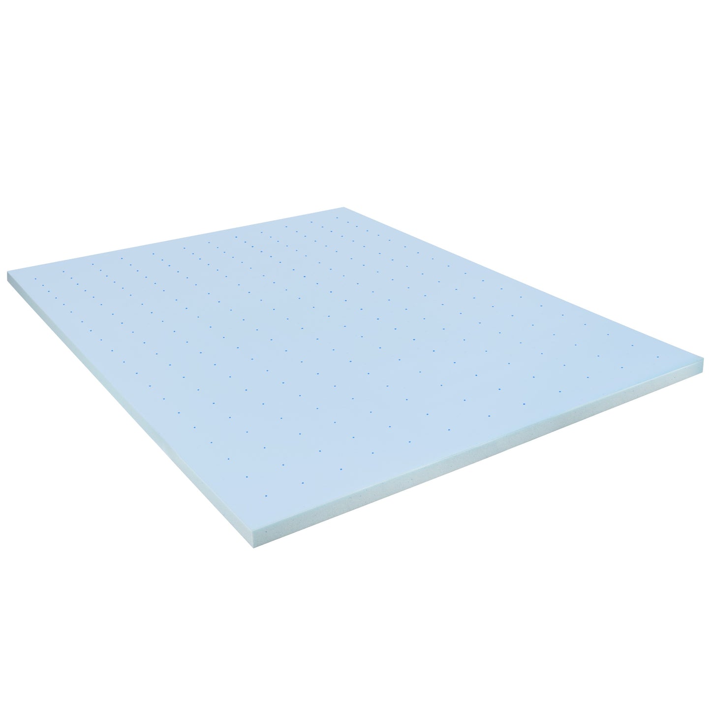 Capri Comfortable Sleep 2 inch Cooling Gel Mattress Topper with CertiPUR-US Certified Memory Foam - Queen Blue