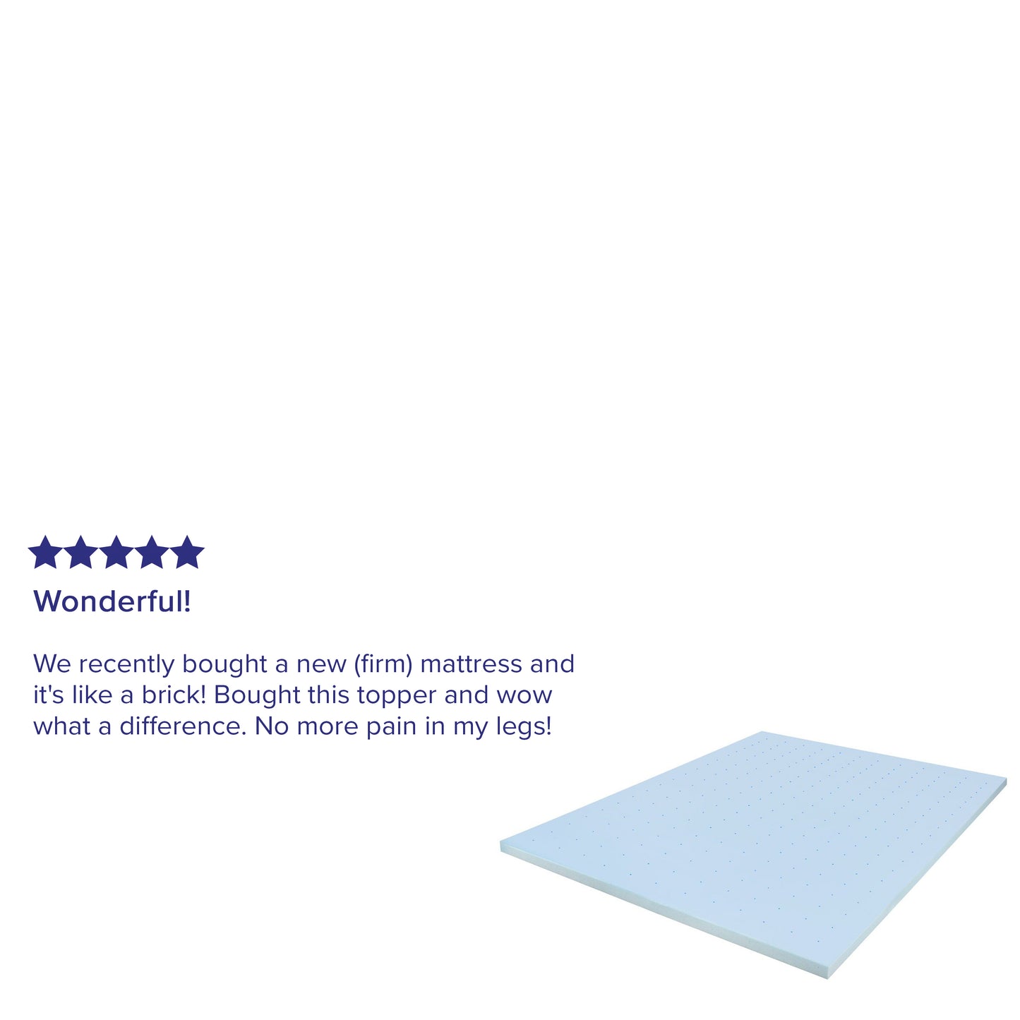 Capri Comfortable Sleep 2 inch Cooling Gel Mattress Topper with CertiPUR-US Certified Memory Foam - Queen Blue
