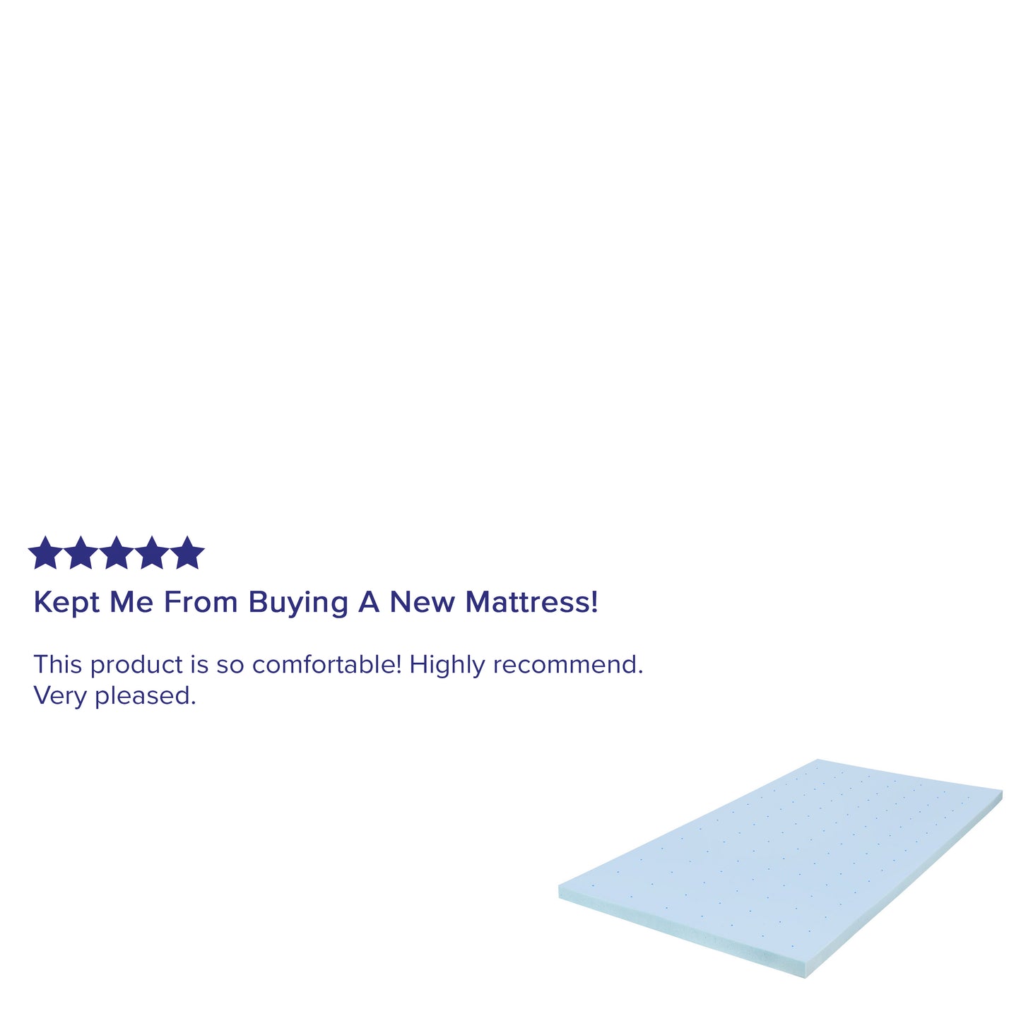 Capri Comfortable Sleep 2 inch Cooling Gel Mattress Topper with CertiPUR-US Certified Memory Foam - Twin Blue