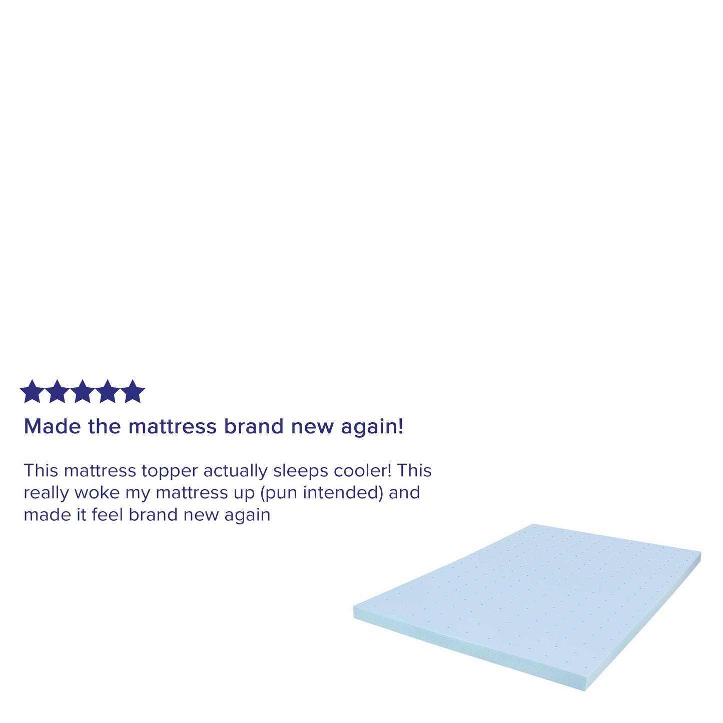 Capri Comfortable Sleep 3 inch Cooling Gel Mattress Topper with CertiPUR-US Certified Memory Foam - Full Blue