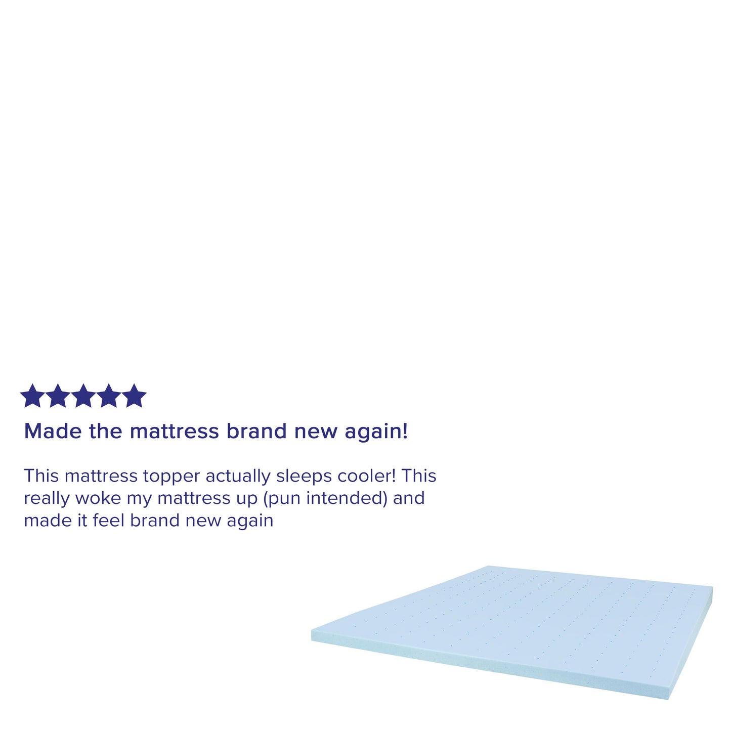 Capri Comfortable Sleep 3 inch Cooling Gel Mattress Topper with CertiPUR-US Certified Memory Foam - King Blue
