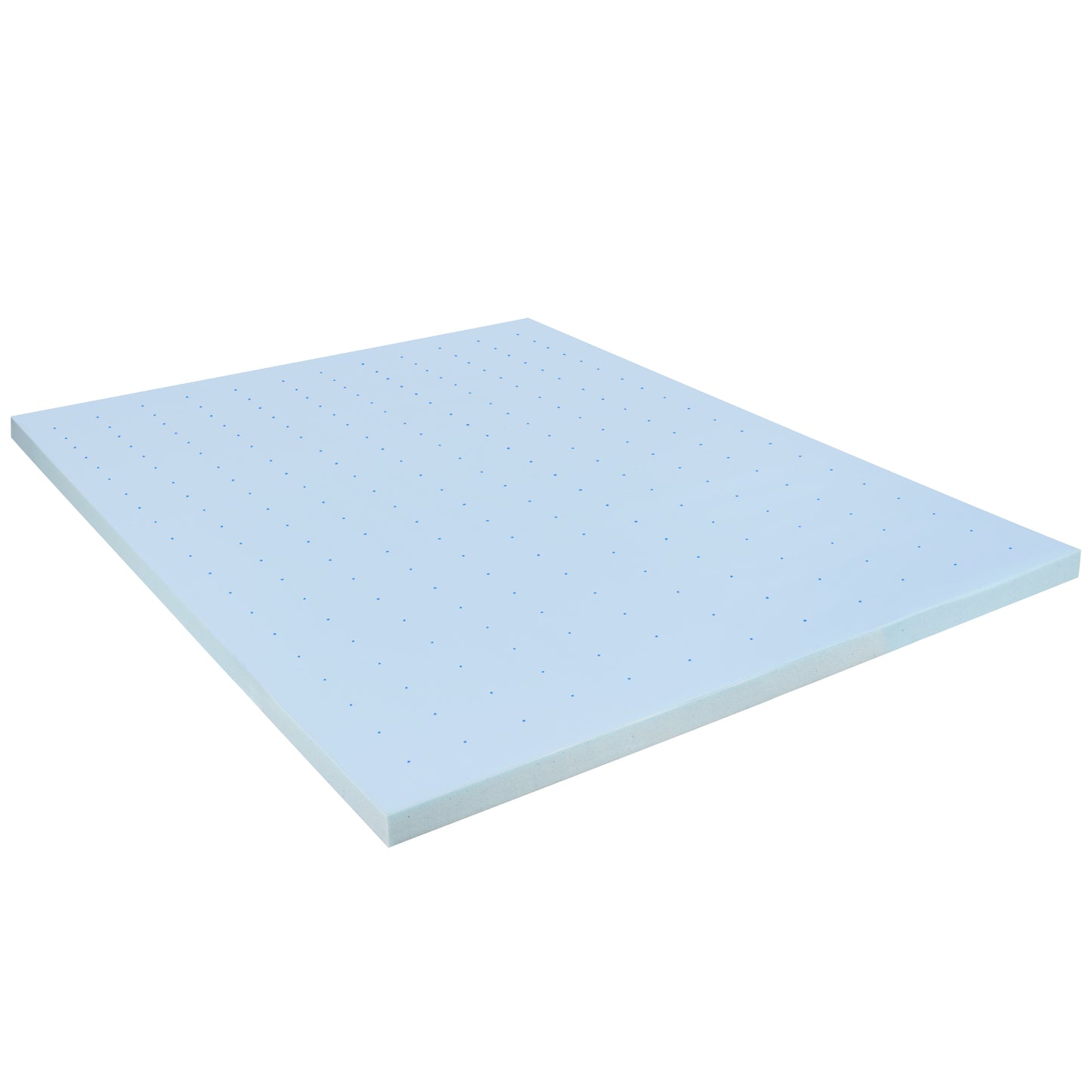 Capri Comfortable Sleep 3 inch Cooling Gel Mattress Topper with CertiPUR-US Certified Memory Foam - Queen Blue