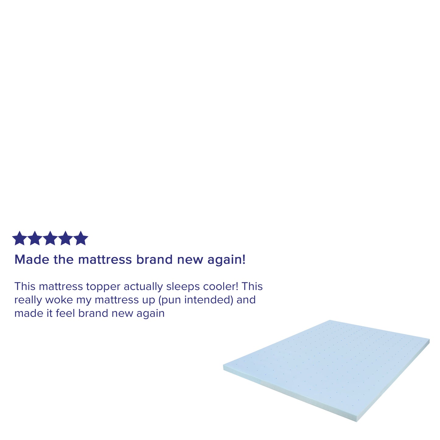 Capri Comfortable Sleep 3 inch Cooling Gel Mattress Topper with CertiPUR-US Certified Memory Foam - Queen Blue