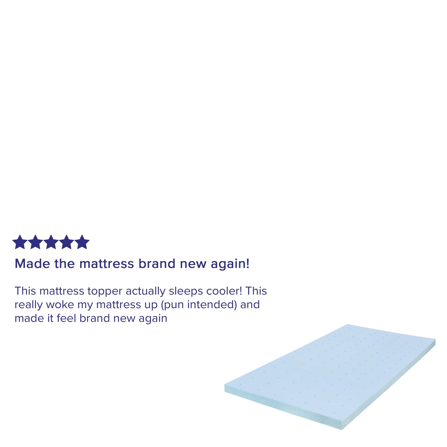 Capri Comfortable Sleep 3 inch Cooling Gel Mattress Topper with CertiPUR-US Certified Memory Foam - Twin Blue