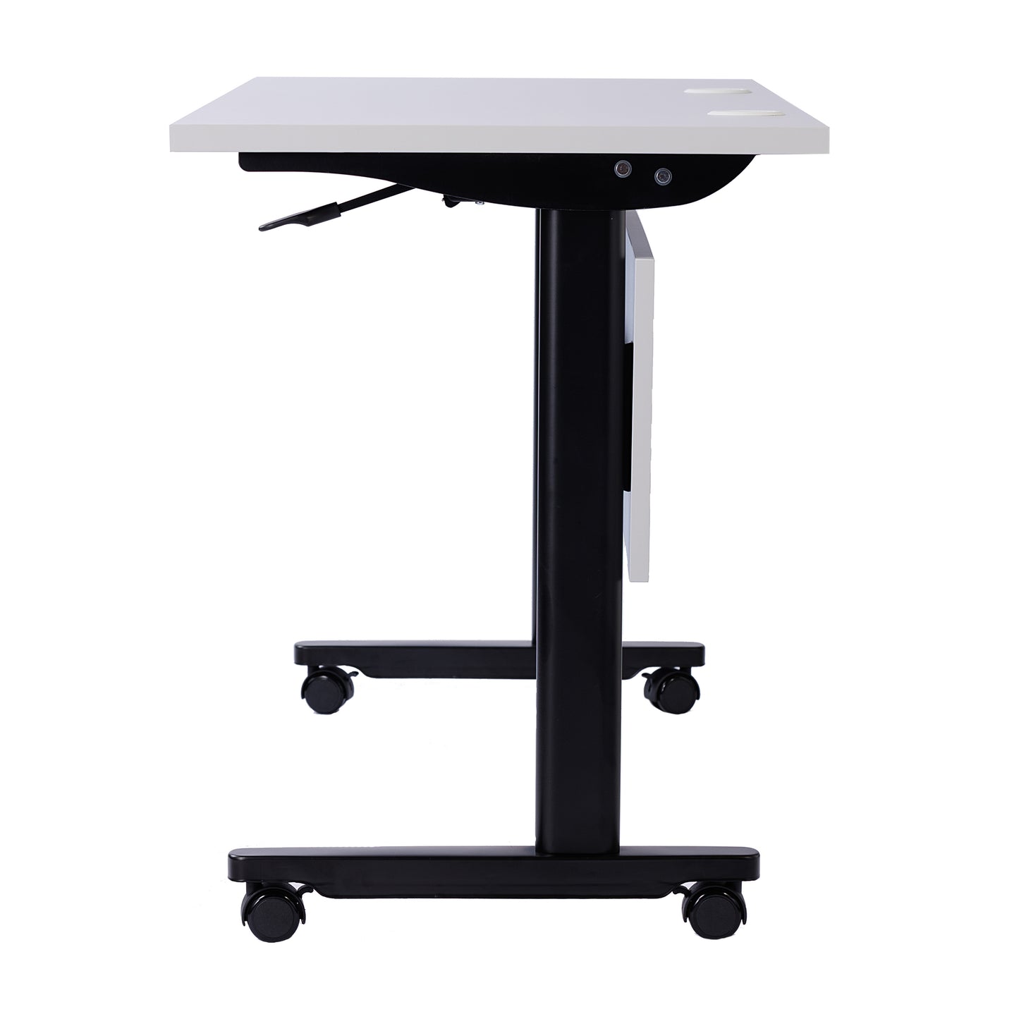 Palmer Commercial Grade 60" x 24" Heavy-Duty Nesting Flip Training Table with T-Legs, Modesty Panel, 1" Thick Gray Tabletop, and Black Steel Frame Gray Top/Black Frame