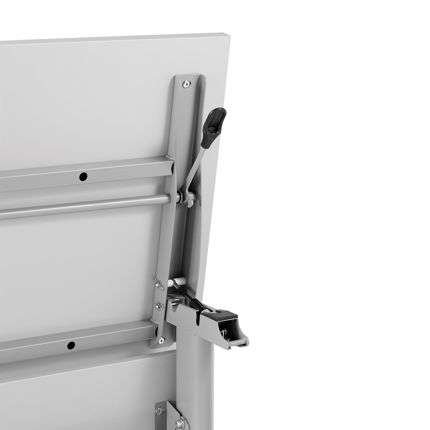 Palmer Commercial Grade 60" x 24" Heavy-Duty Nesting Flip Training Table with T-Legs, Modesty Panel, 1" Thick Gray Tabletop, and Gray Steel Frame Gray Top/Gray Frame