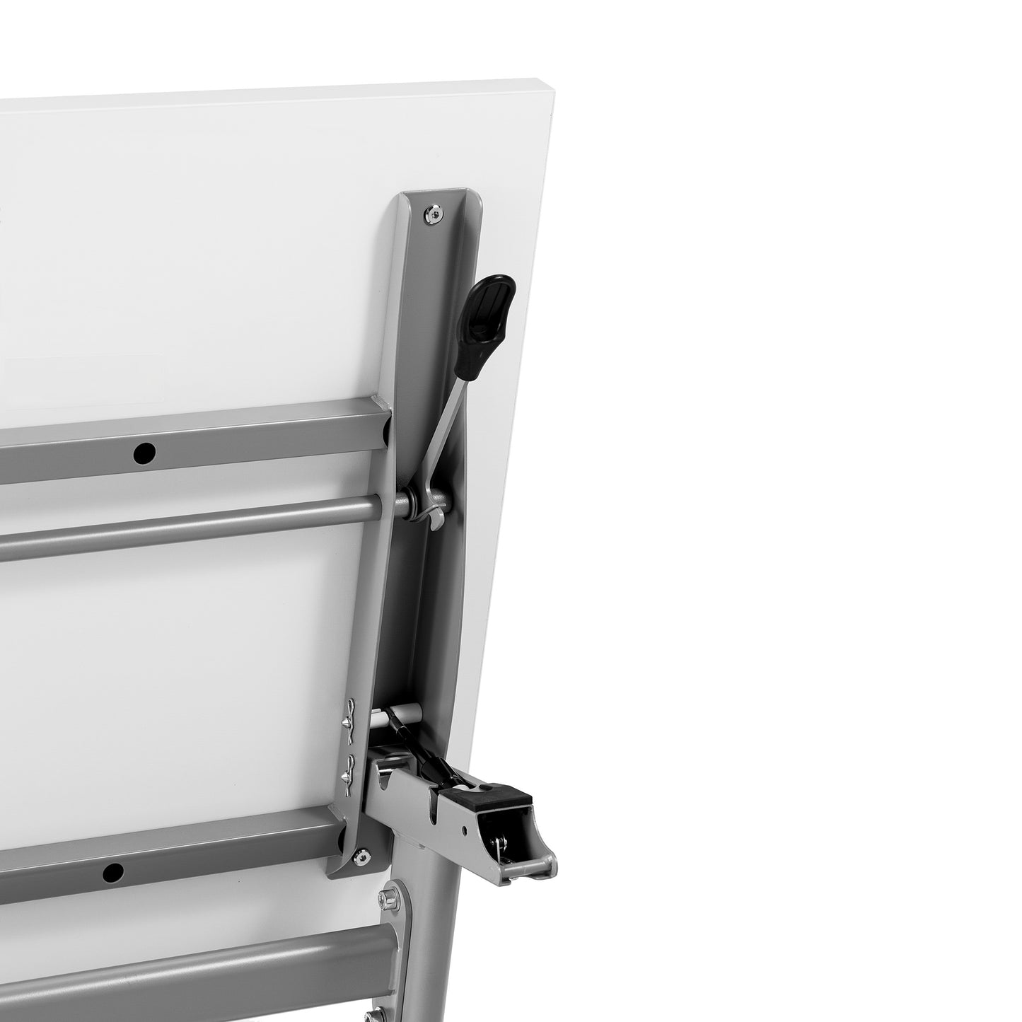 Davis Commercial Grade 60" x 24" Heavy-Duty Nesting Flip Training Table with Y-Legs, Modesty Panel, 1" Thick White Tabletop, and Gray Steel Frame White Top/Gray Frame