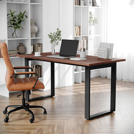Redmond Commercial 60x30 Conference Table with 1" Thick Double Sided Laminate Table Top with PVC Edging and Heavy Duty U-Frame Steel Base, Walnut Walnut