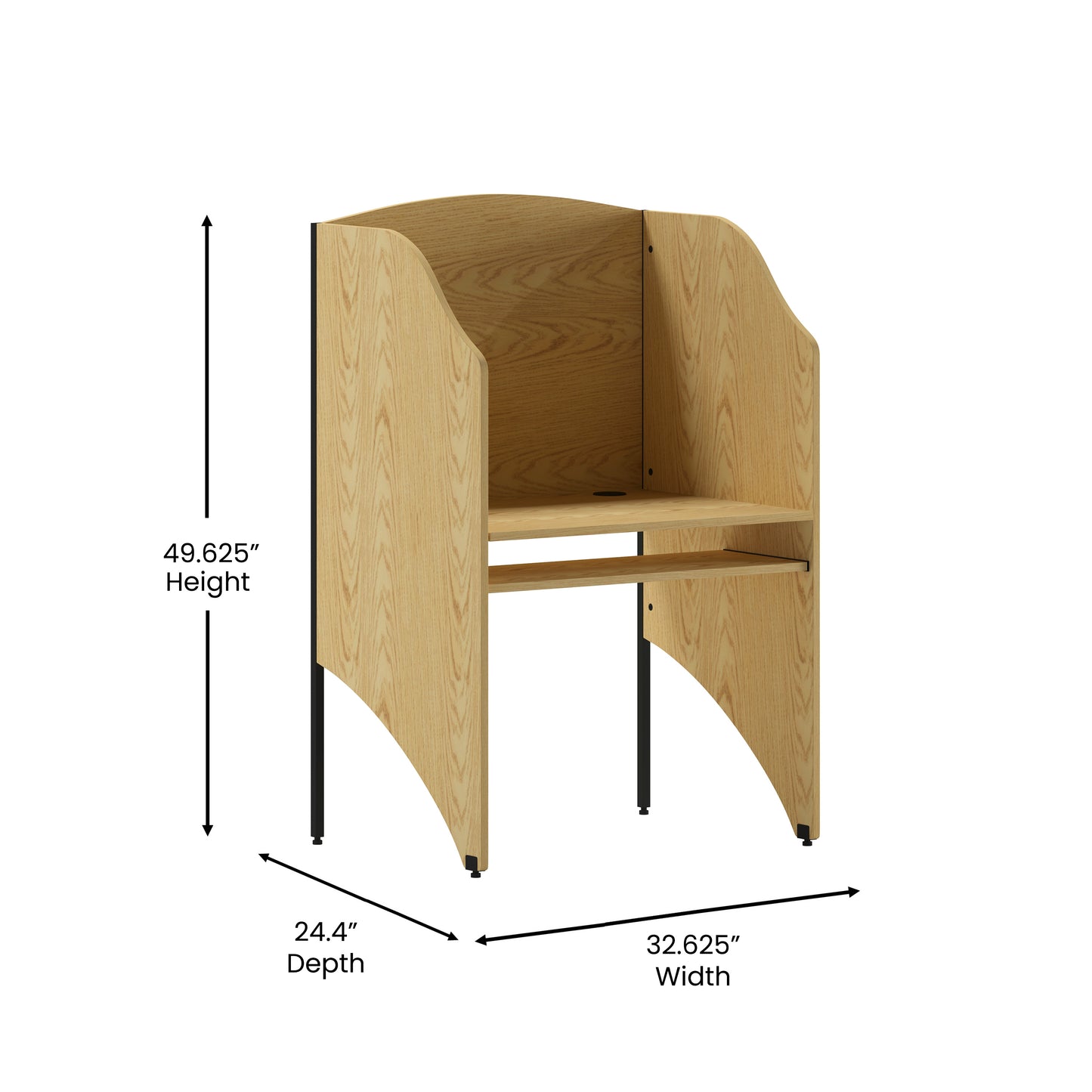 Kevin Starter Study Carrel in Oak Finish Oak