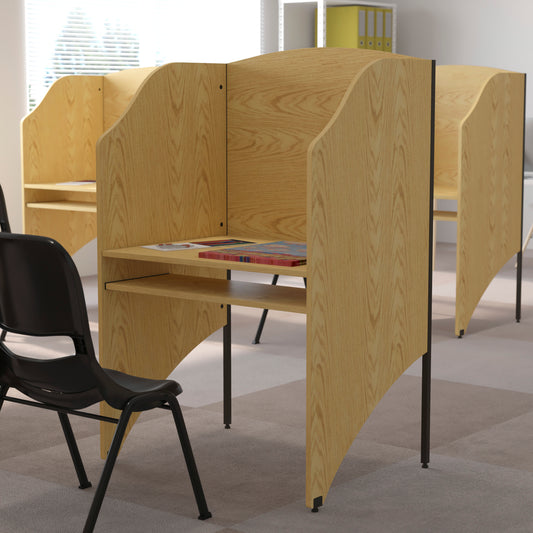 Kevin Starter Study Carrel in Oak Finish Oak
