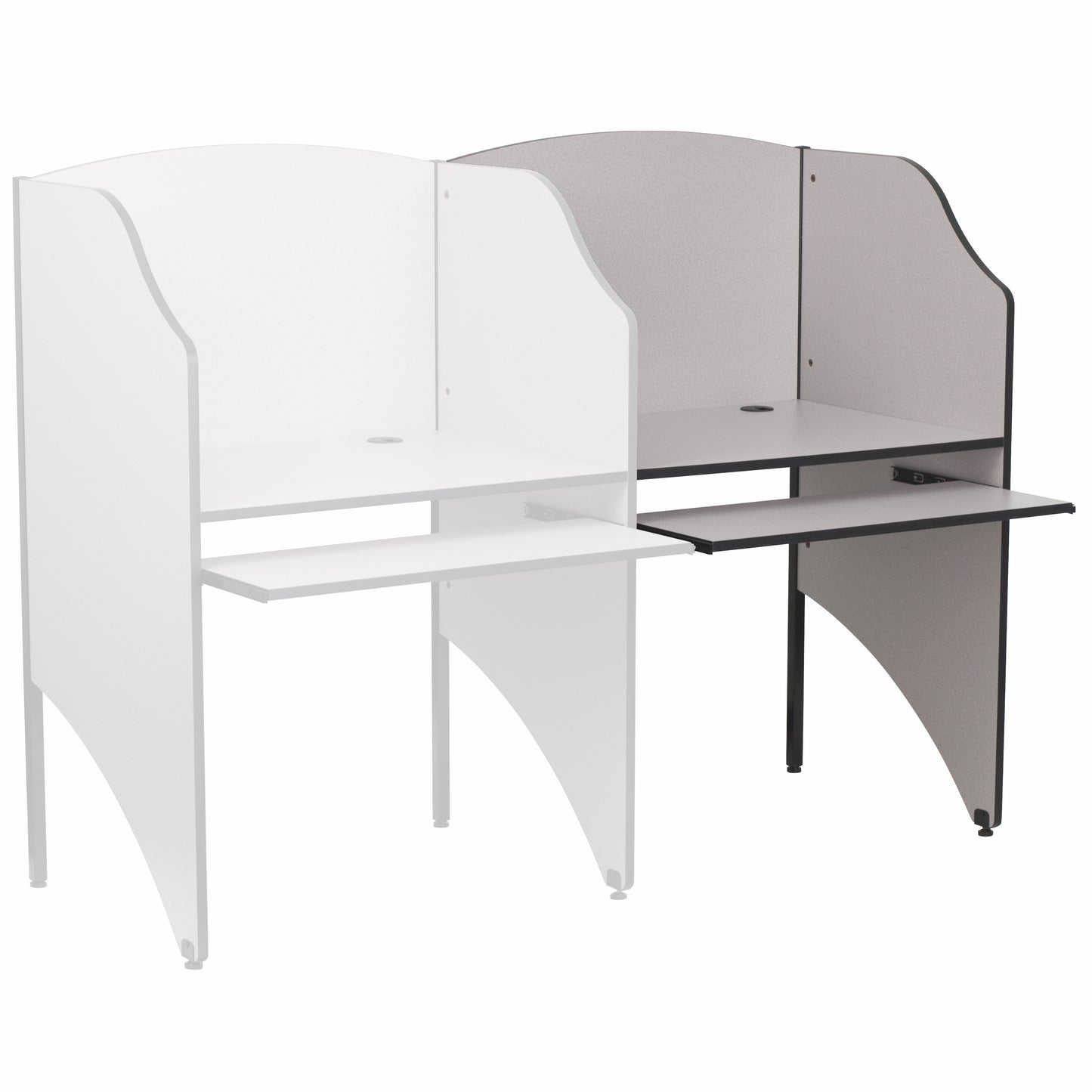 Jordan Add-On Study Carrel in Nebula Grey Finish Nebula Grey