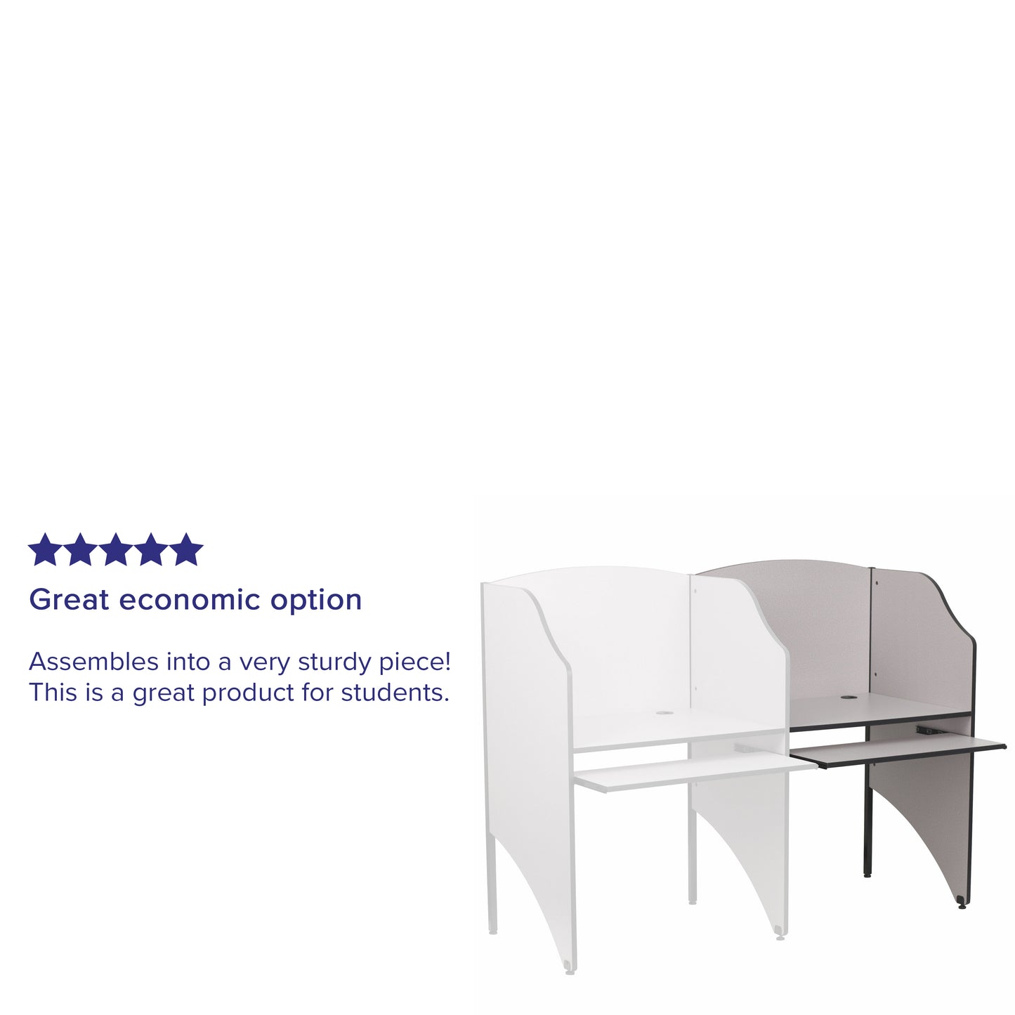 Jordan Add-On Study Carrel in Nebula Grey Finish Nebula Grey