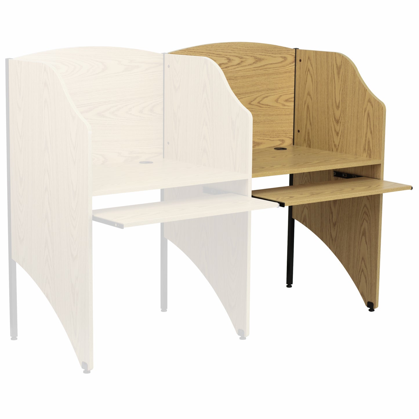 Jordan Add-On Study Carrel in Oak Finish Oak MT-M6202-OAK-ADD-GG
