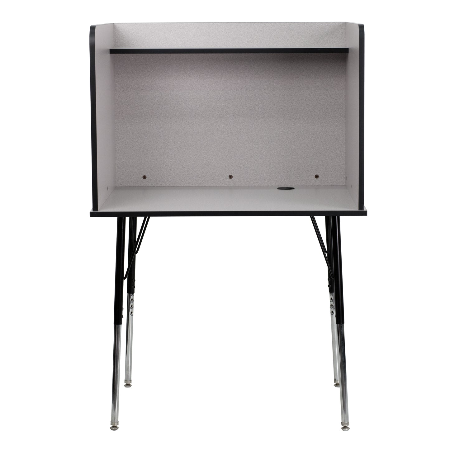 Justin Stand-Alone Study Carrel with Top Shelf - Height Adjustable Legs and Wire Management Grommet - Nebula Grey Finish Nebula Grey