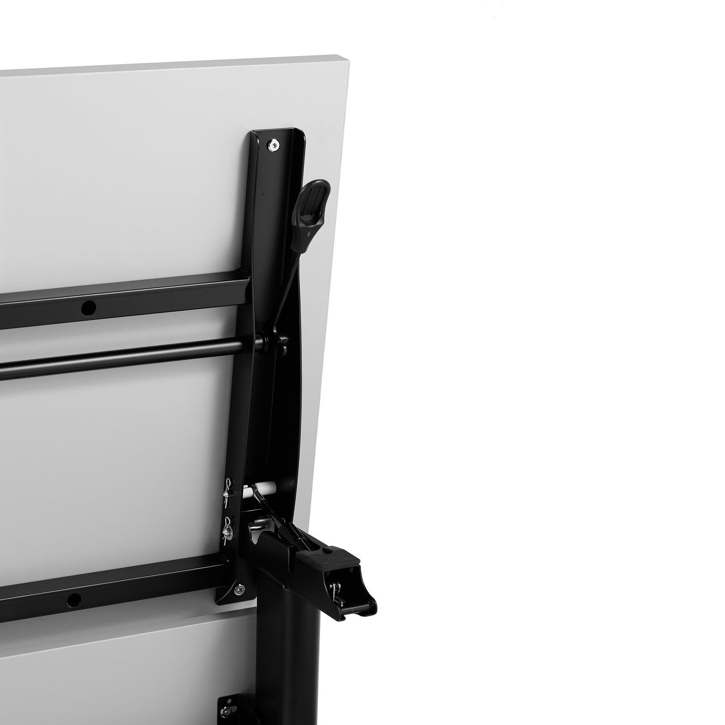 Palmer Commercial Grade 72" x 24" Heavy-Duty Nesting Flip Training Table with T-Legs, Modesty Panel, 1" Thick Gray Tabletop, and Black Steel Frame Gray Top/Black Frame