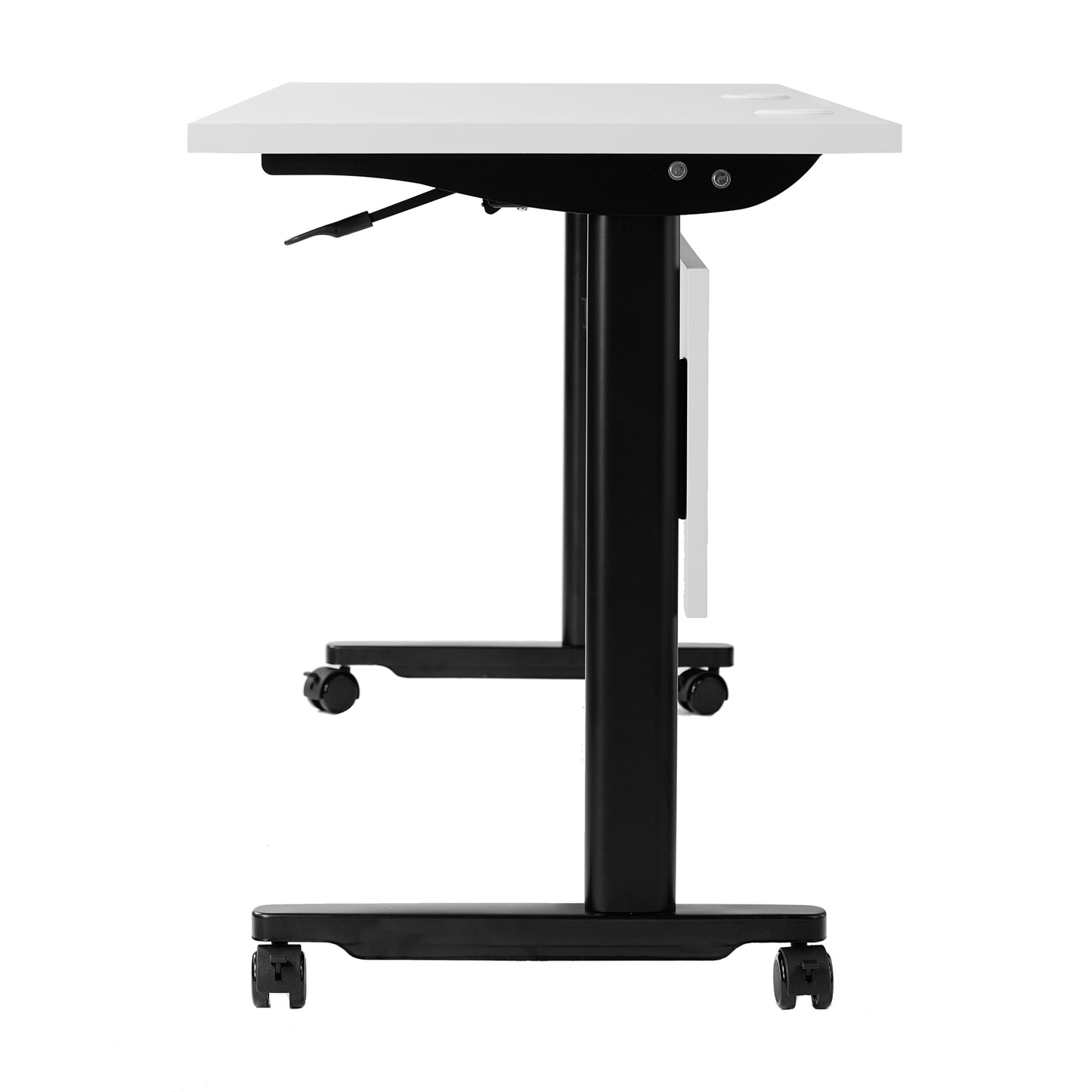 Palmer Commercial Grade 72" x 24" Heavy-Duty Nesting Flip Training Table with T-Legs, Modesty Panel, 1" Thick Gray Tabletop, and Black Steel Frame Gray Top/Black Frame