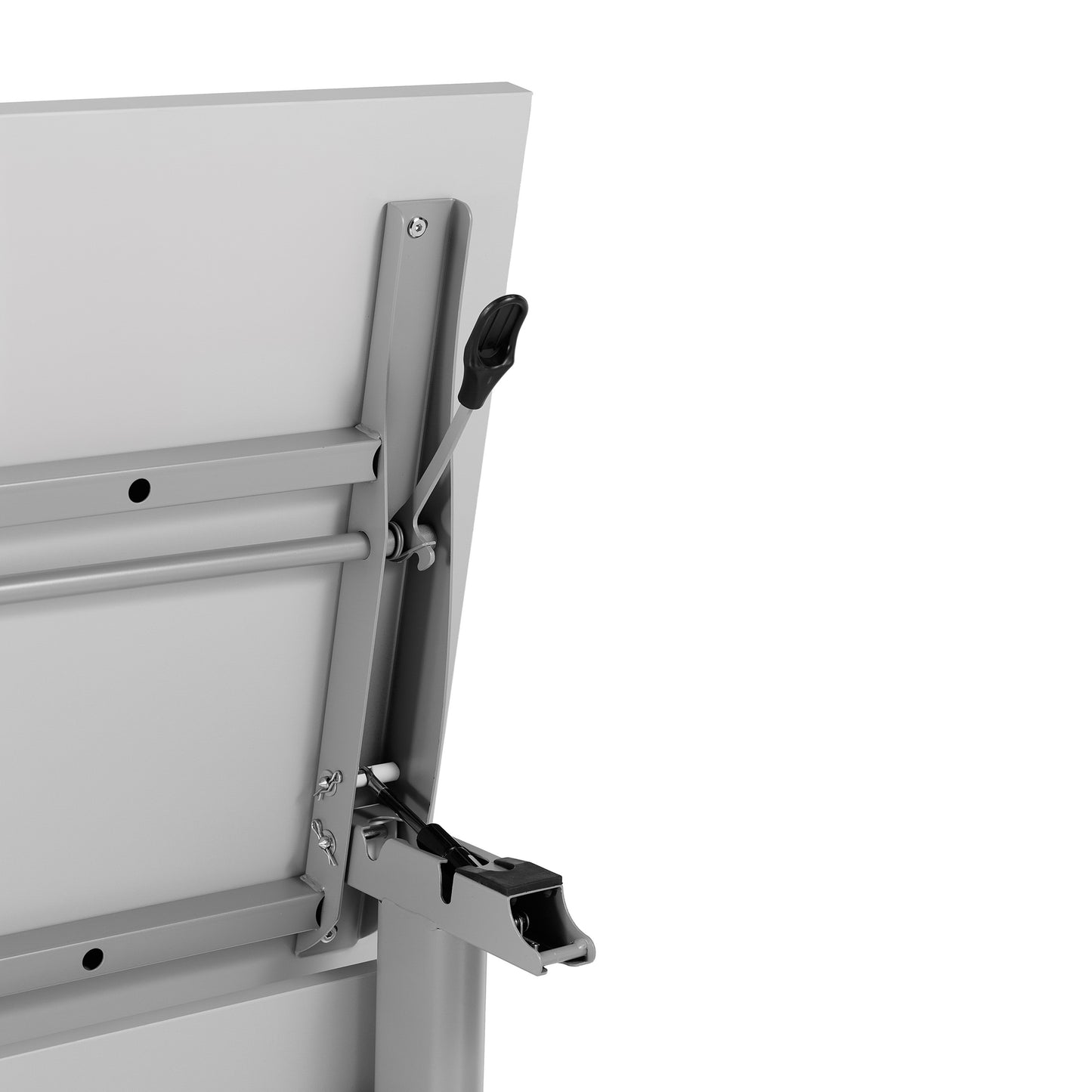 Palmer Commercial Grade 72" x 24" Heavy-Duty Nesting Flip Training Table with T-Legs, Modesty Panel, 1" Thick Gray Tabletop, and Gray Steel Frame Gray Top/Gray Frame