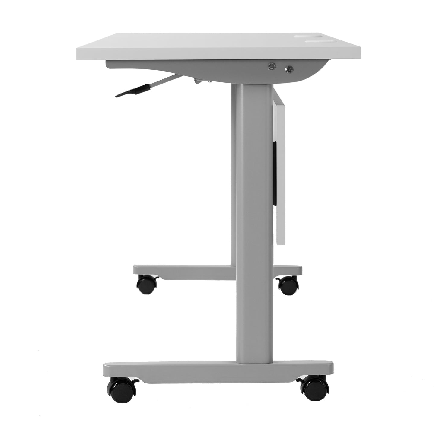 Palmer Commercial Grade 72" x 24" Heavy-Duty Nesting Flip Training Table with T-Legs, Modesty Panel, 1" Thick Gray Tabletop, and Gray Steel Frame Gray Top/Gray Frame