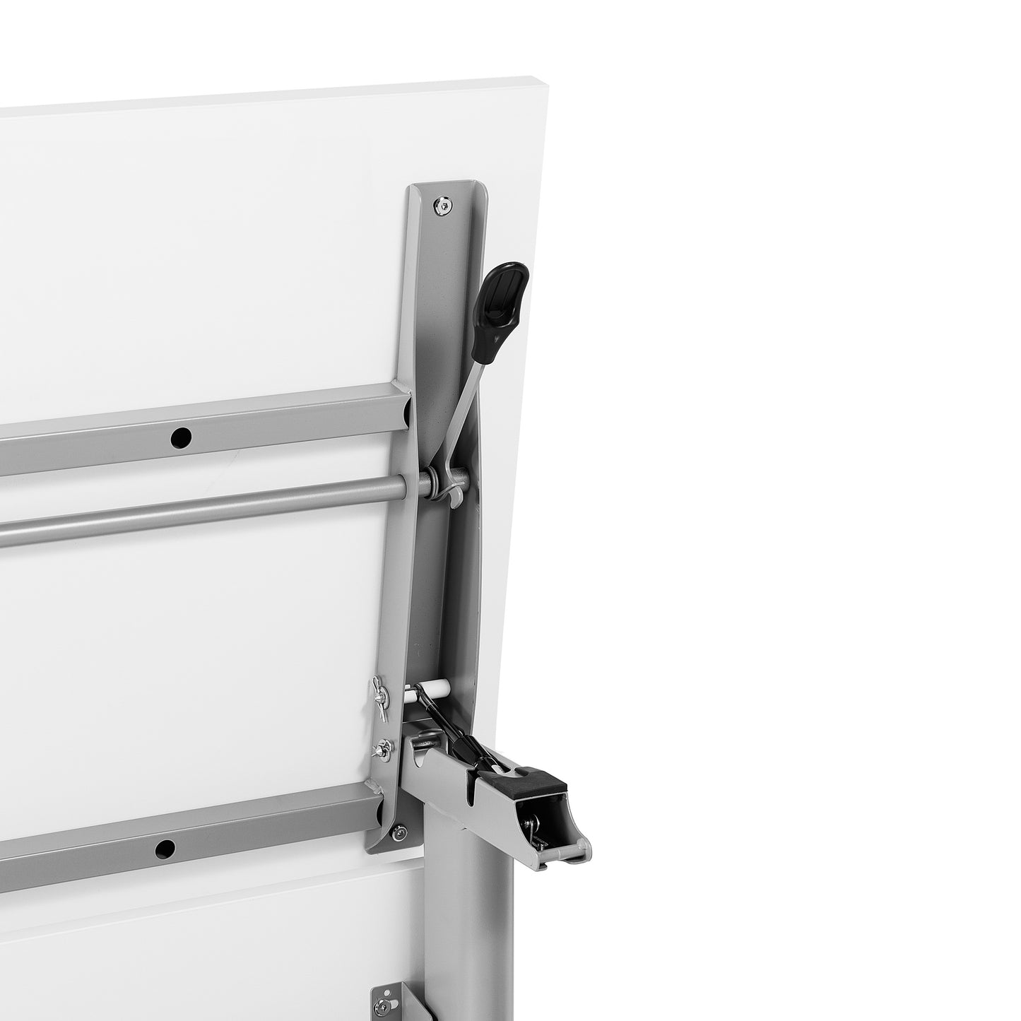 Palmer Commercial Grade 72" x 24" Heavy-Duty Nesting Flip Training Table with T-Legs, Modesty Panel, 1" Thick White Tabletop, and Gray Steel Frame White Top/Gray Frame