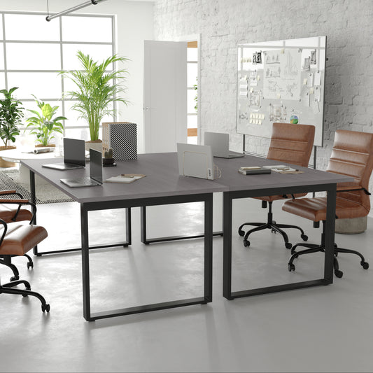 Redmond Commercial 72x36 Conference Table with 1" Thick Double Sided Laminate Table Top with PVC Edging and Heavy Duty U-Frame Steel Base, Gray Oak Gray Oak