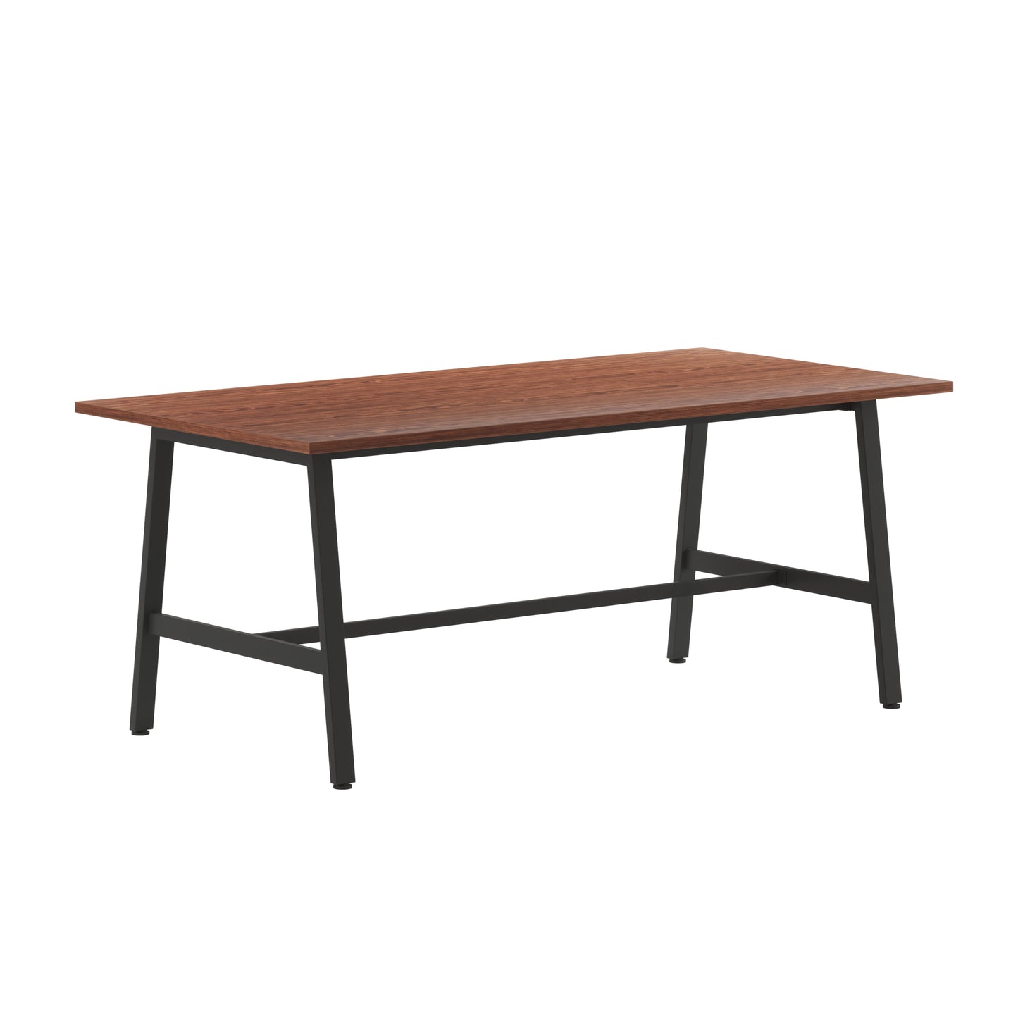 Redmond Commercial 72x36 Conference Table with 1" Thick Double Sided Laminate Table Top with PVC Edging and Heavy Duty A-Frame Steel Base, Walnut Walnut