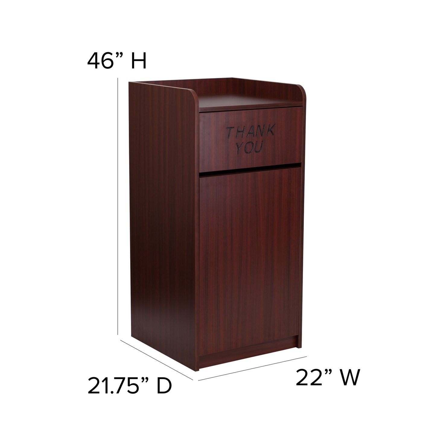 Sony Wood Tray Top Receptacle in Mahogany Mahogany