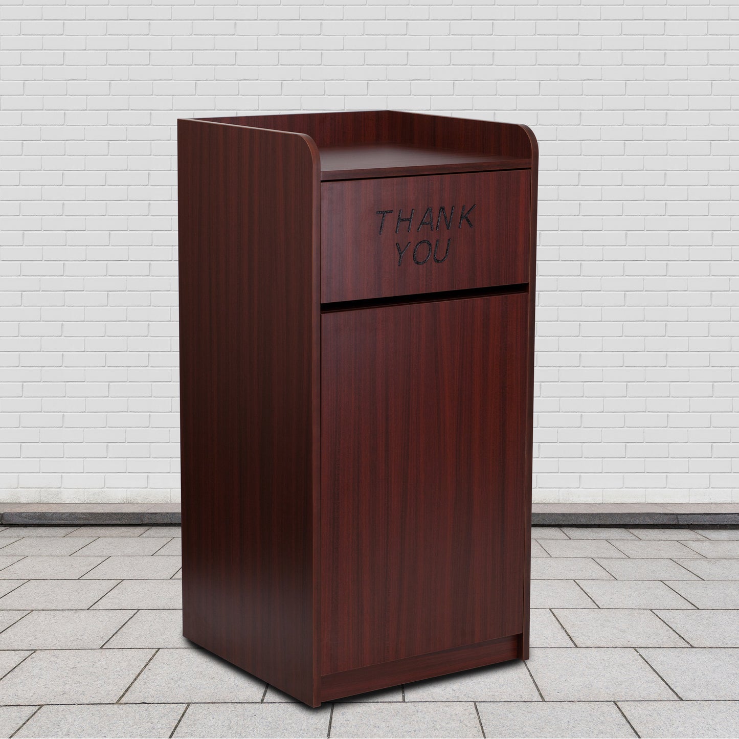 Sony Wood Tray Top Receptacle in Mahogany Mahogany