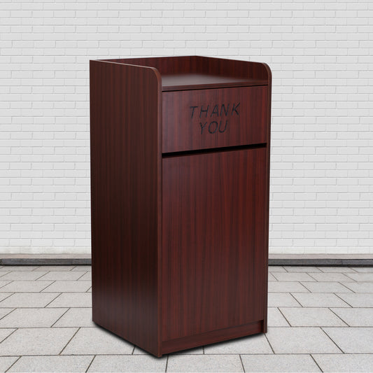 Sony Wood Tray Top Receptacle in Mahogany Mahogany