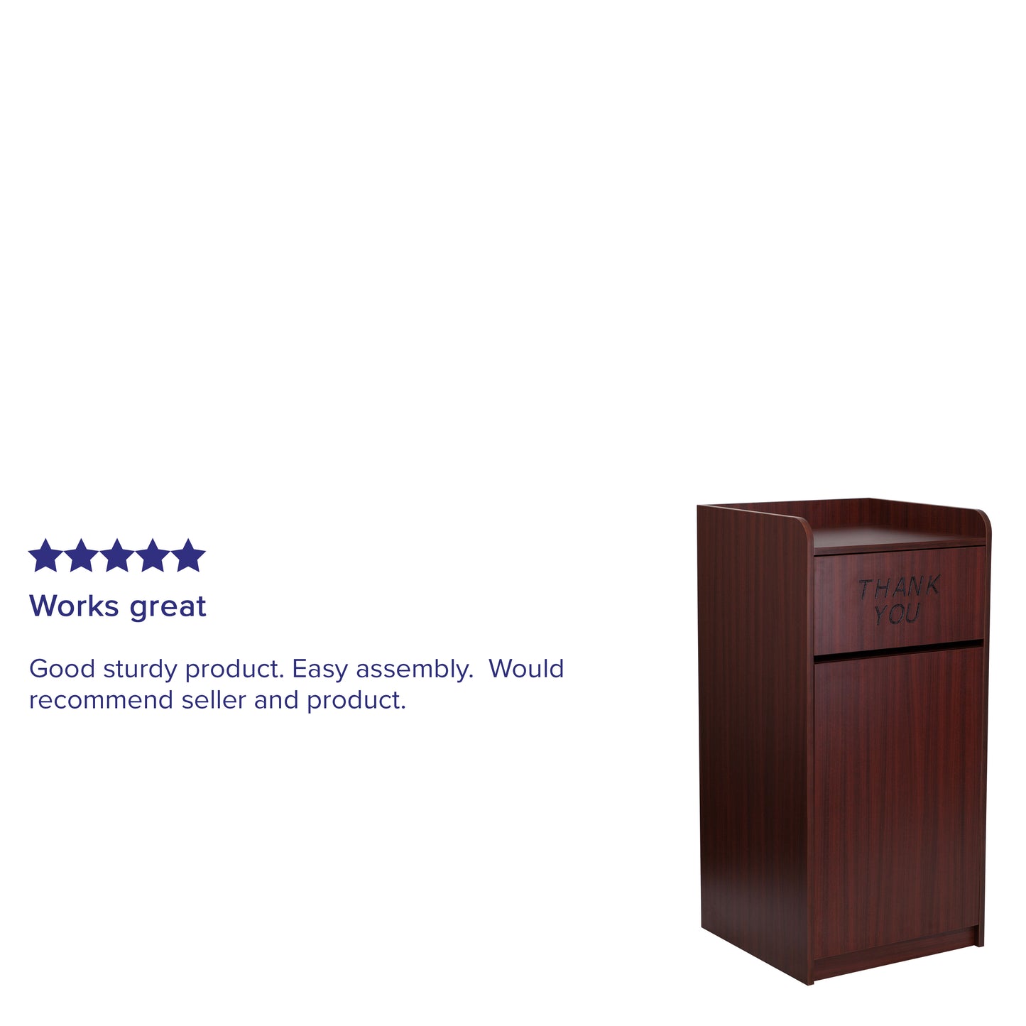 Sony Wood Tray Top Receptacle in Mahogany Mahogany