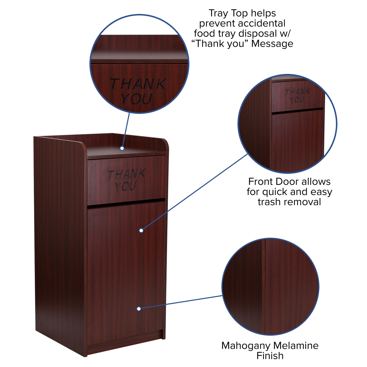 Sony Wood Tray Top Receptacle in Mahogany Mahogany