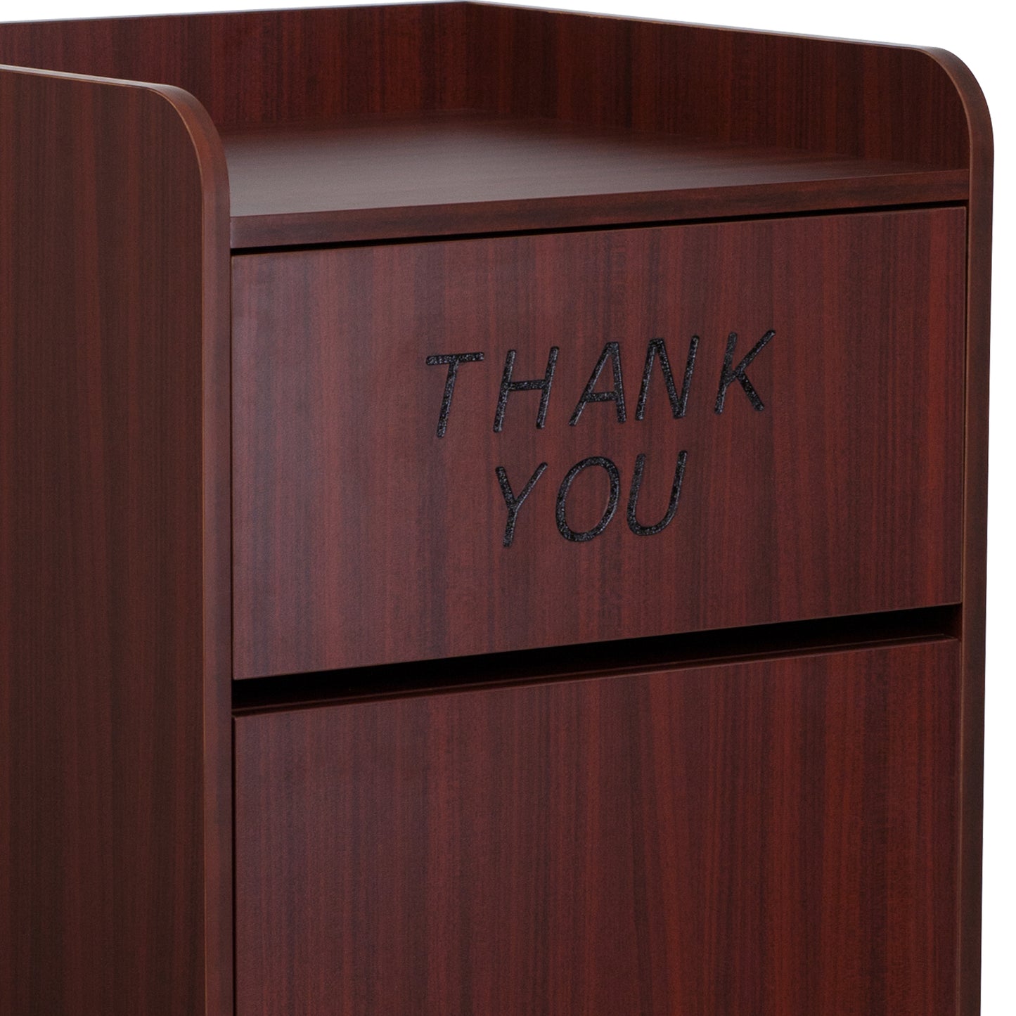 Sony Wood Tray Top Receptacle in Mahogany Mahogany