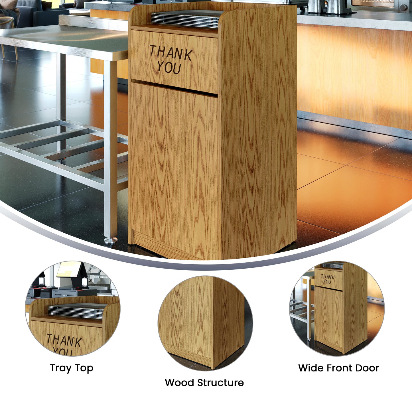 Sony Wood Tray Top Receptacle in Oak Oak