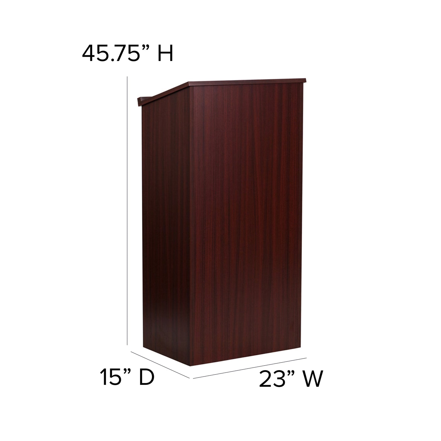 Mysta Stand-Up Wood Lectern in Mahogany Mahogany