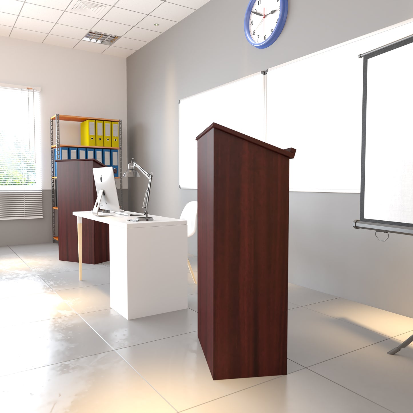 Mysta Stand-Up Wood Lectern in Mahogany Mahogany