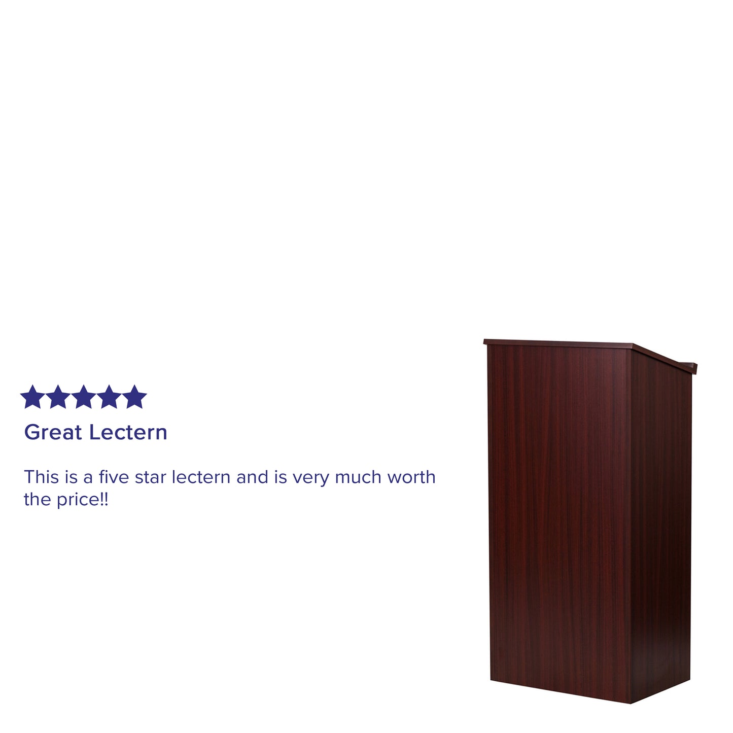 Mysta Stand-Up Wood Lectern in Mahogany Mahogany