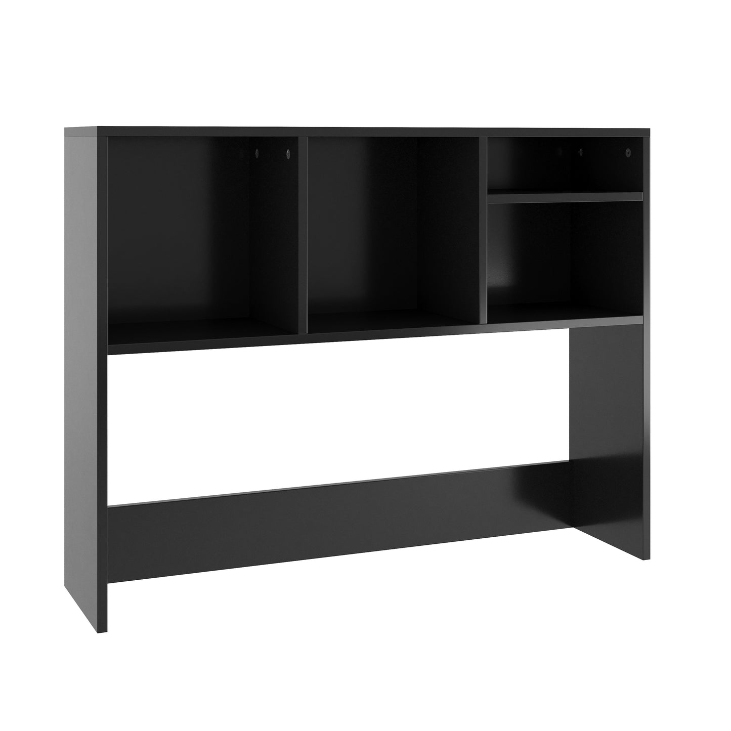 Lotus Desktop Bookshelf Storage Organizer with Multiple Cubbies in Black Black