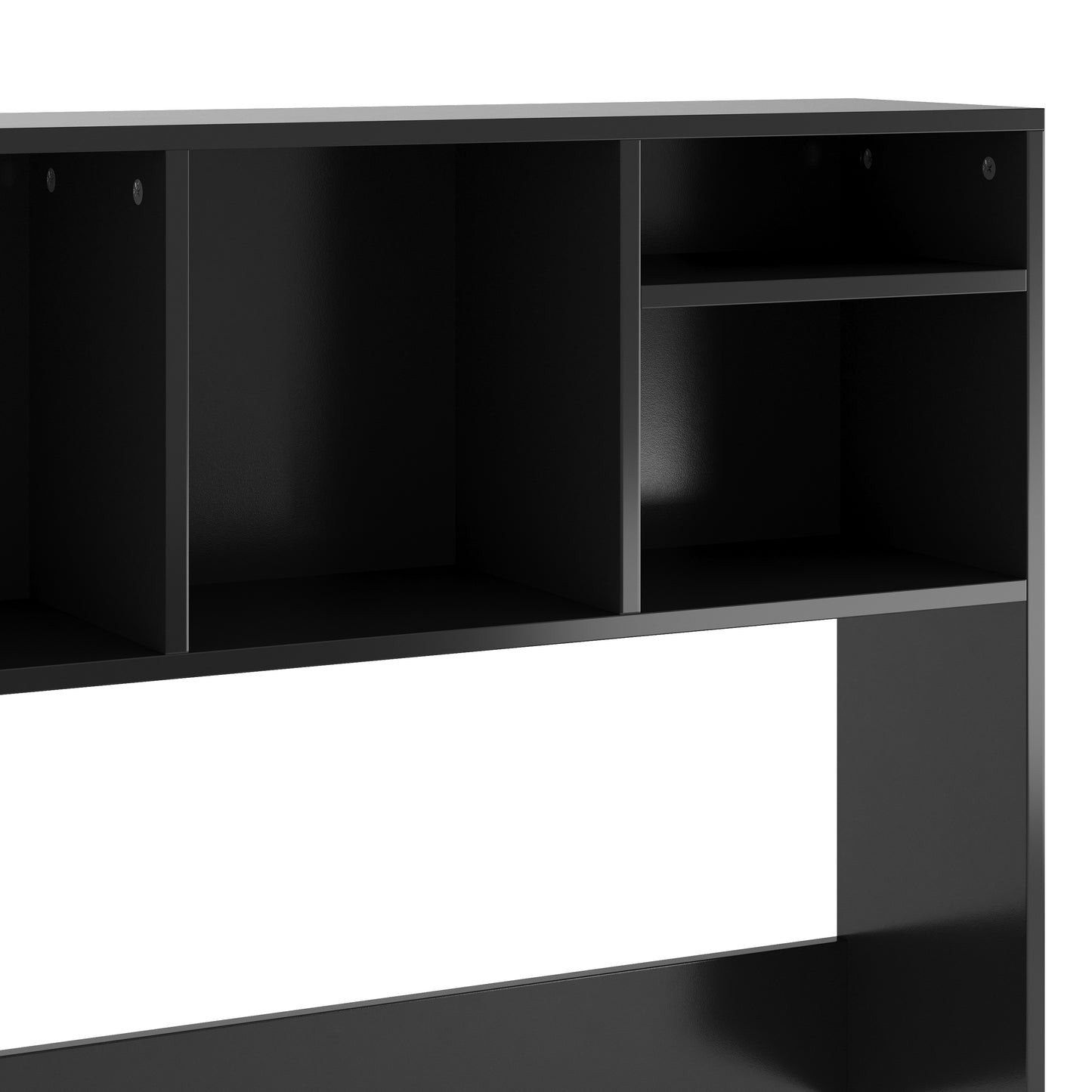 Lotus Desktop Bookshelf Storage Organizer with Multiple Cubbies in Black Black
