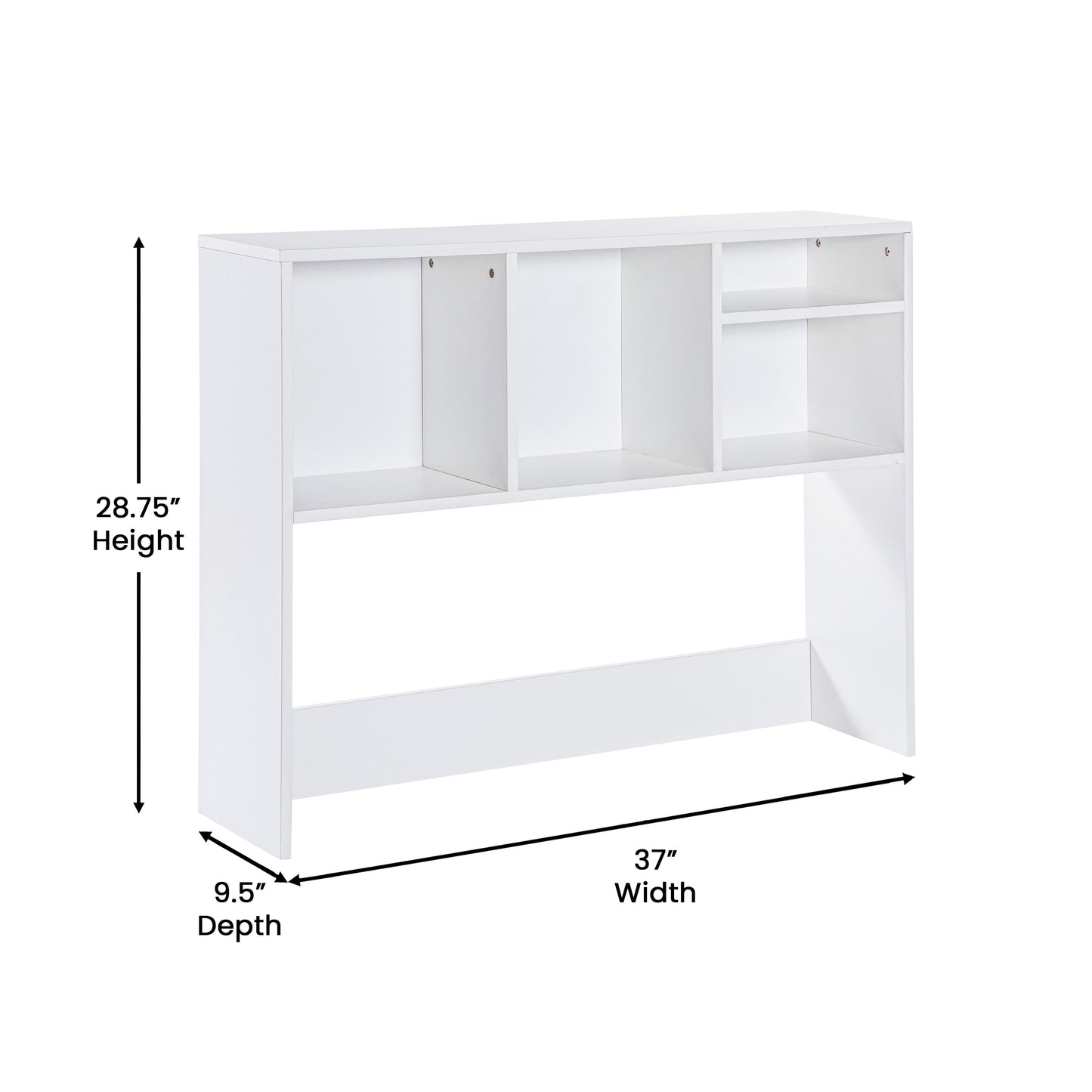 Lotus Desktop Bookshelf Storage Organizer with Multiple Cubbies in White White