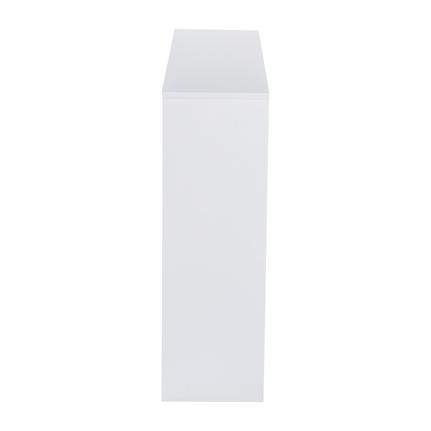 Lotus Desktop Bookshelf Storage Organizer with Multiple Cubbies in White White